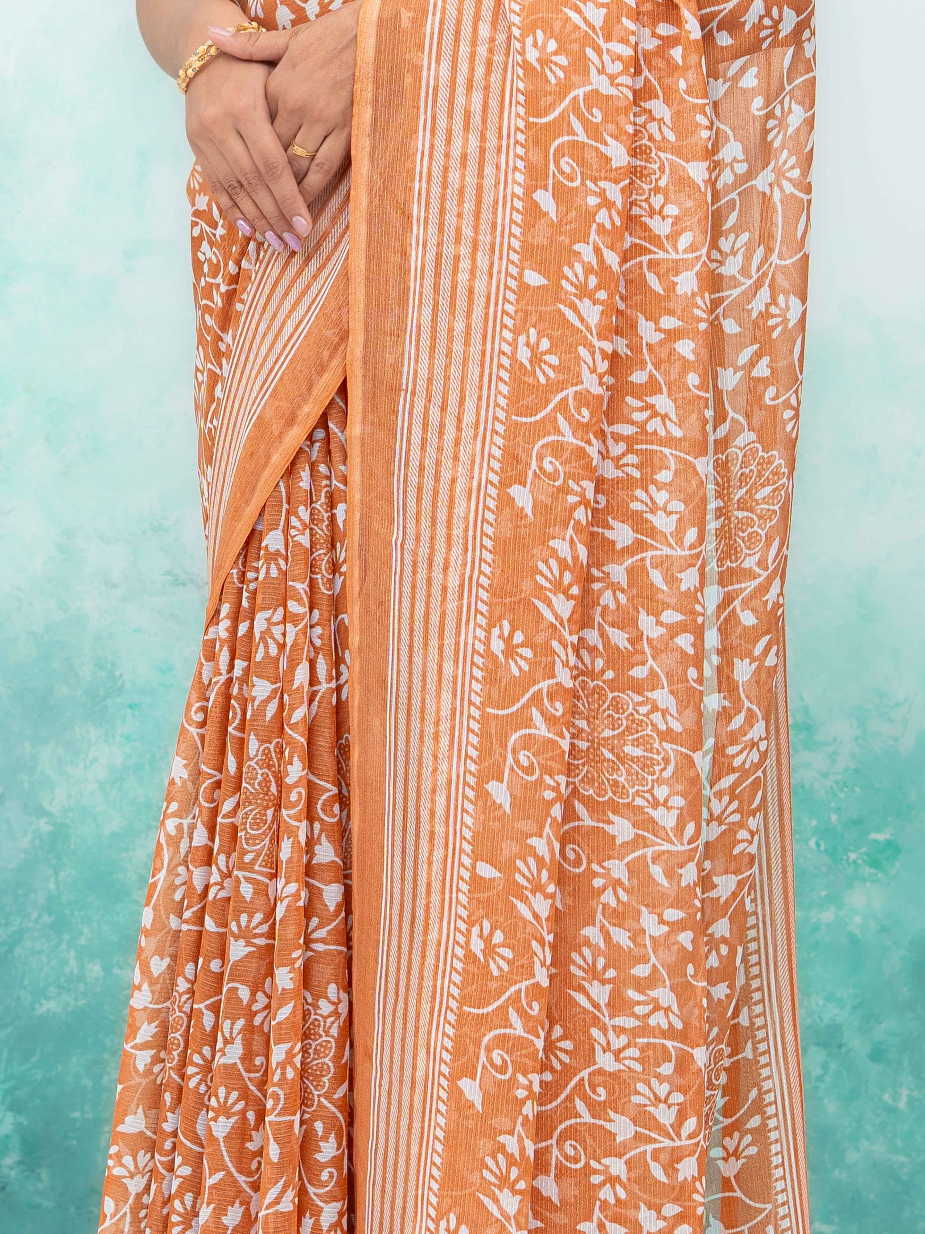 Rust Weightless Saree