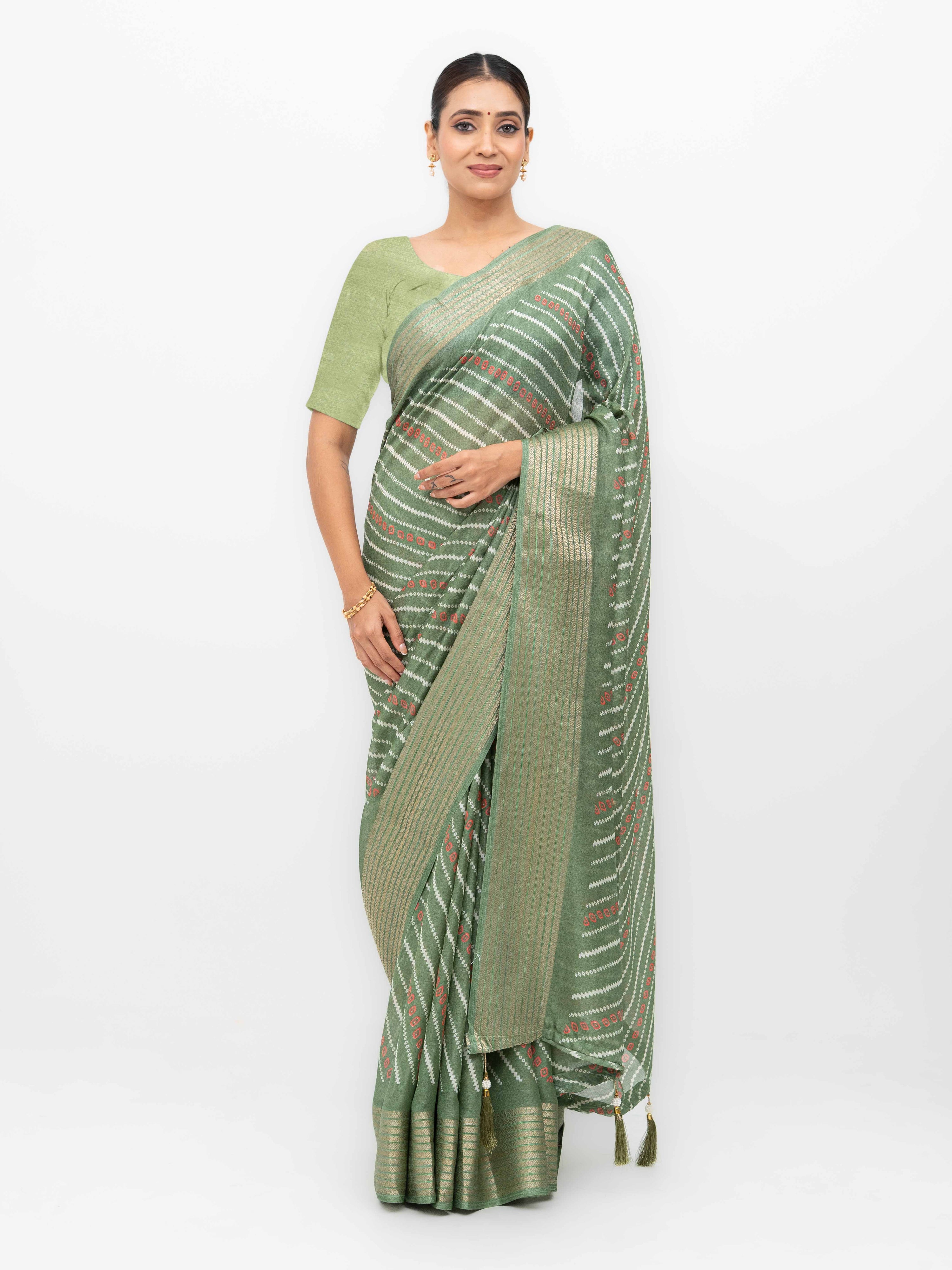 Light Green Moss Mellow Saree