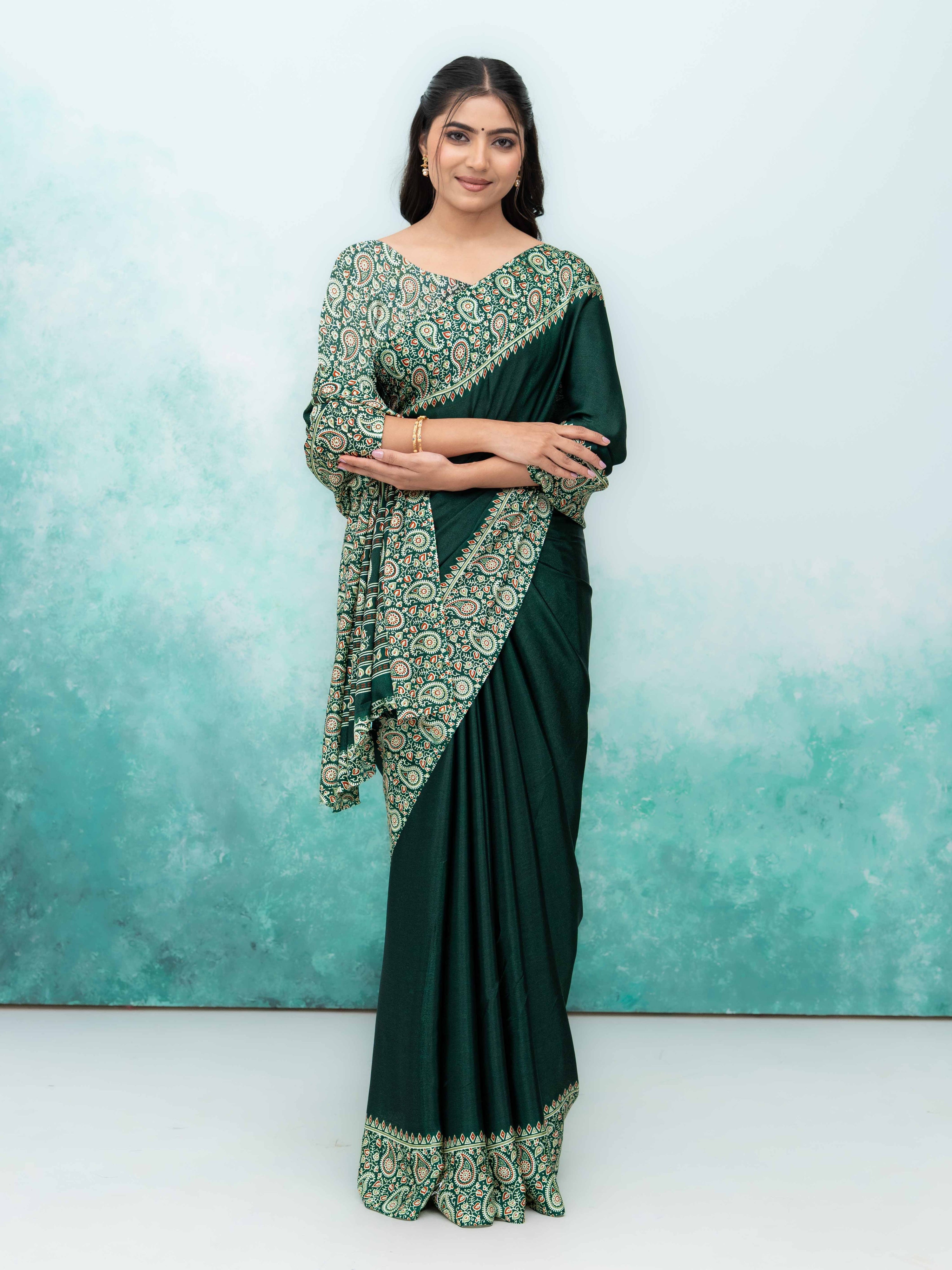Dark Green Turkey Silk Saree
