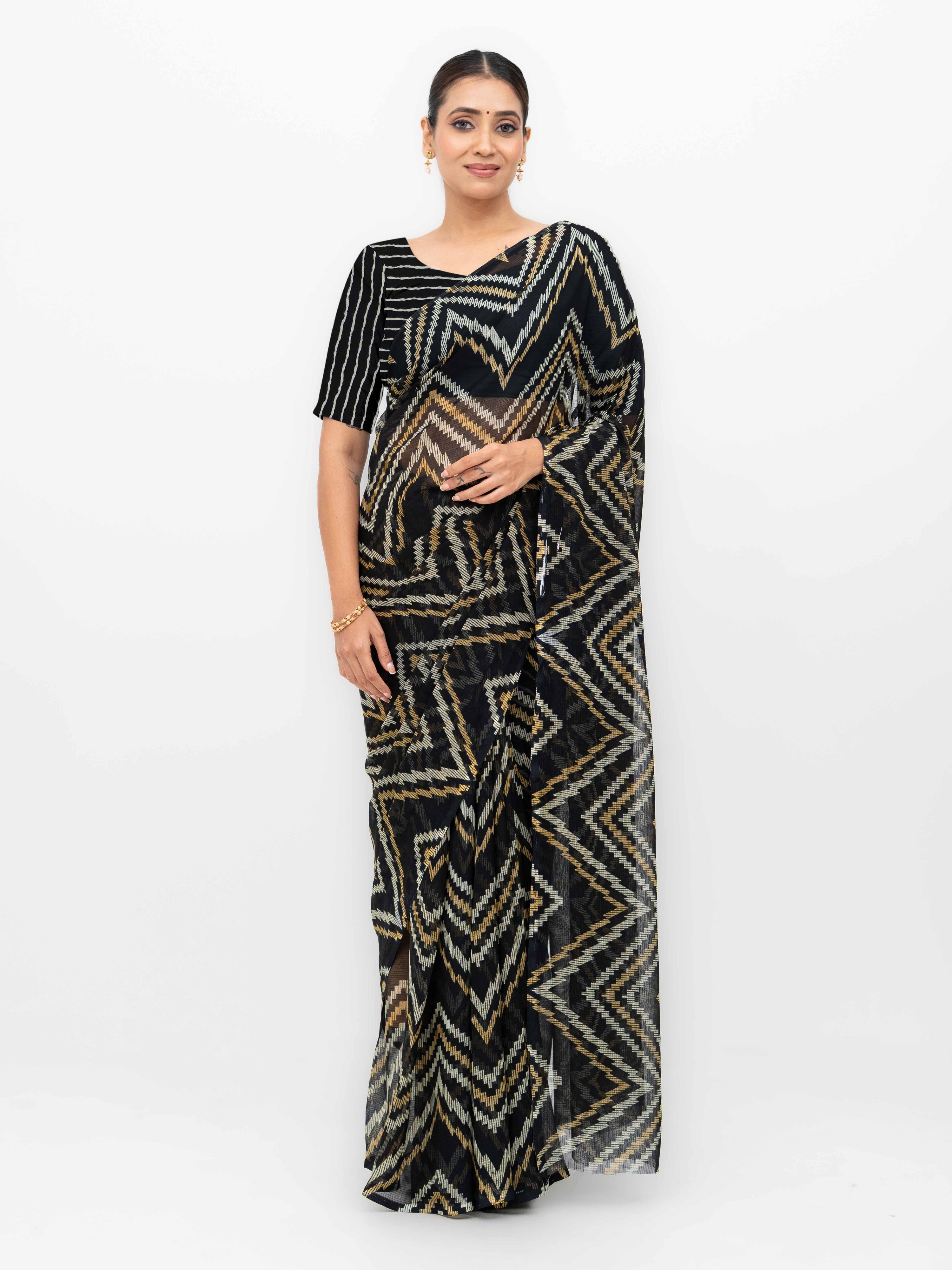 Black Georgette Saree