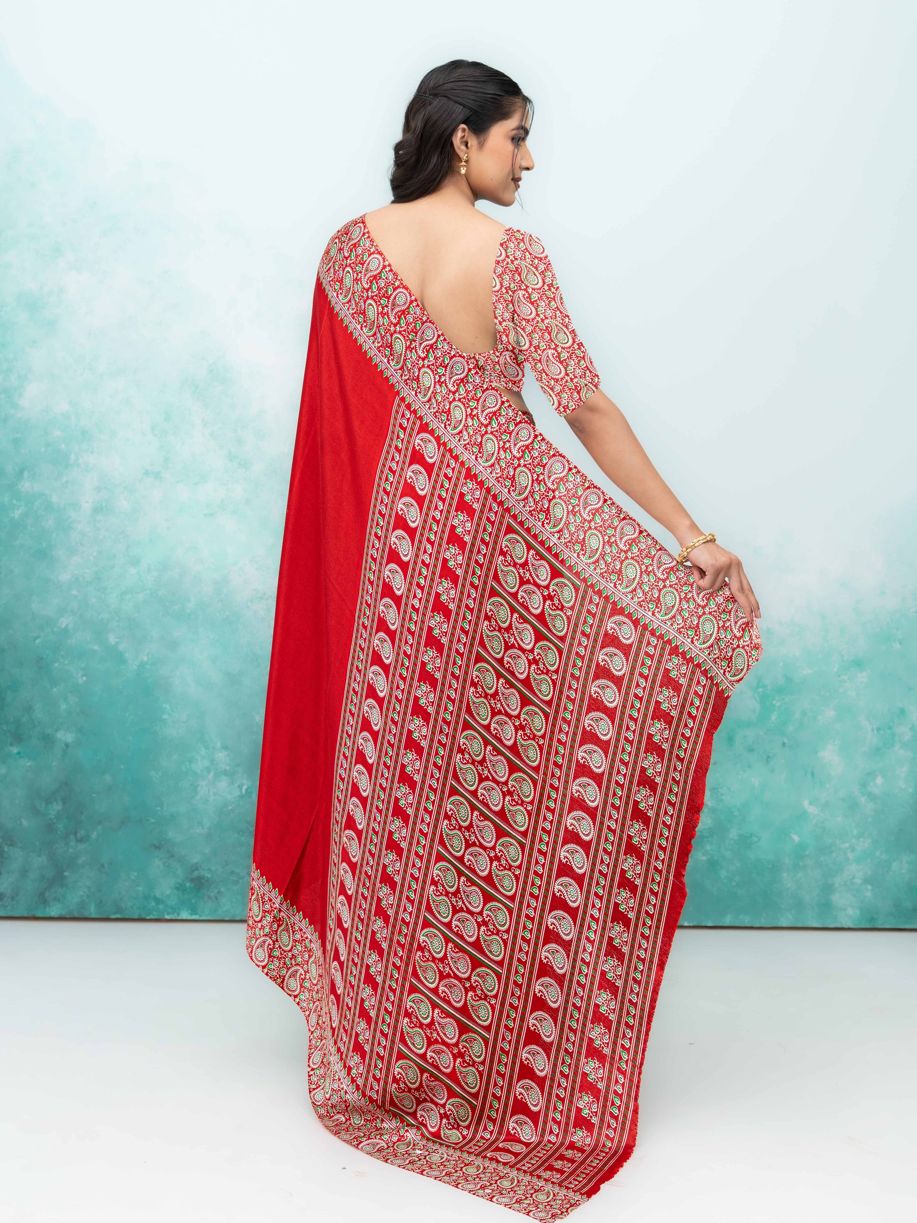 Red Turkey Silk Saree