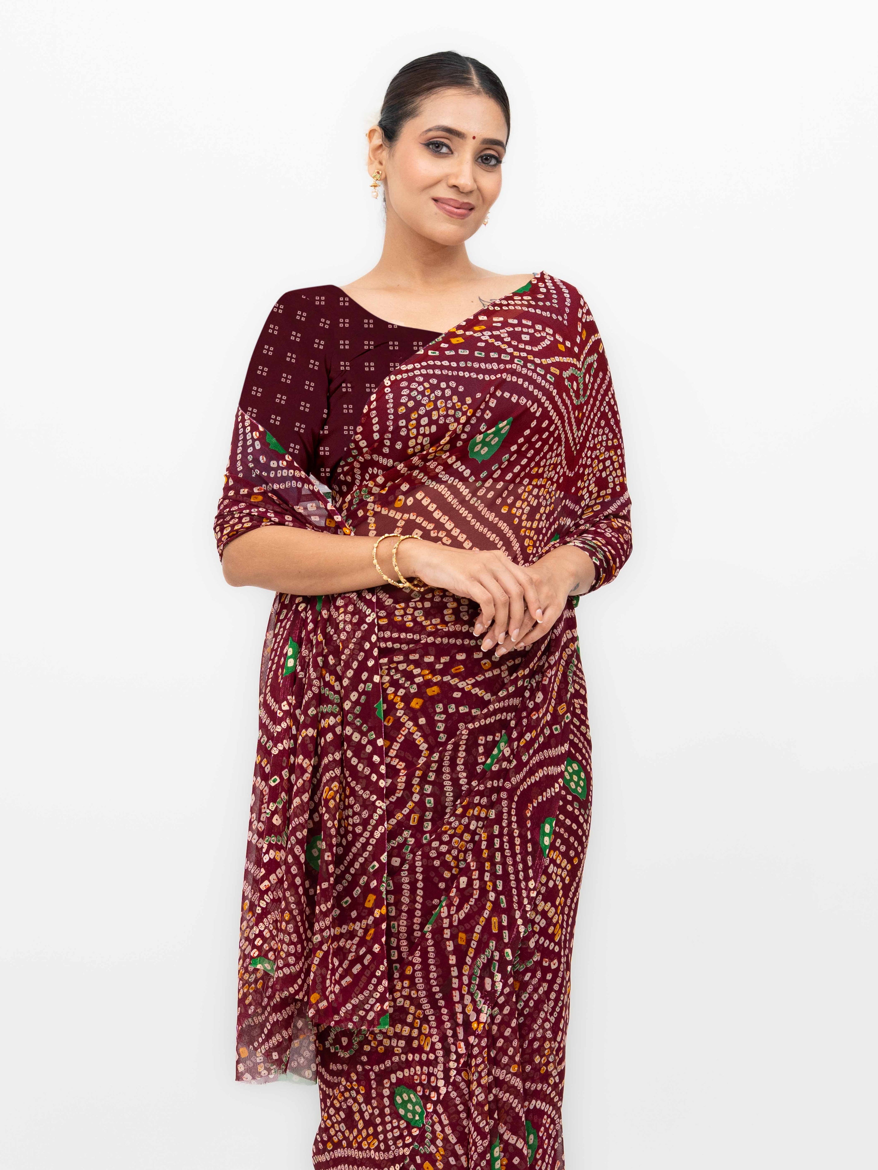 Maroon Weightless Saree
