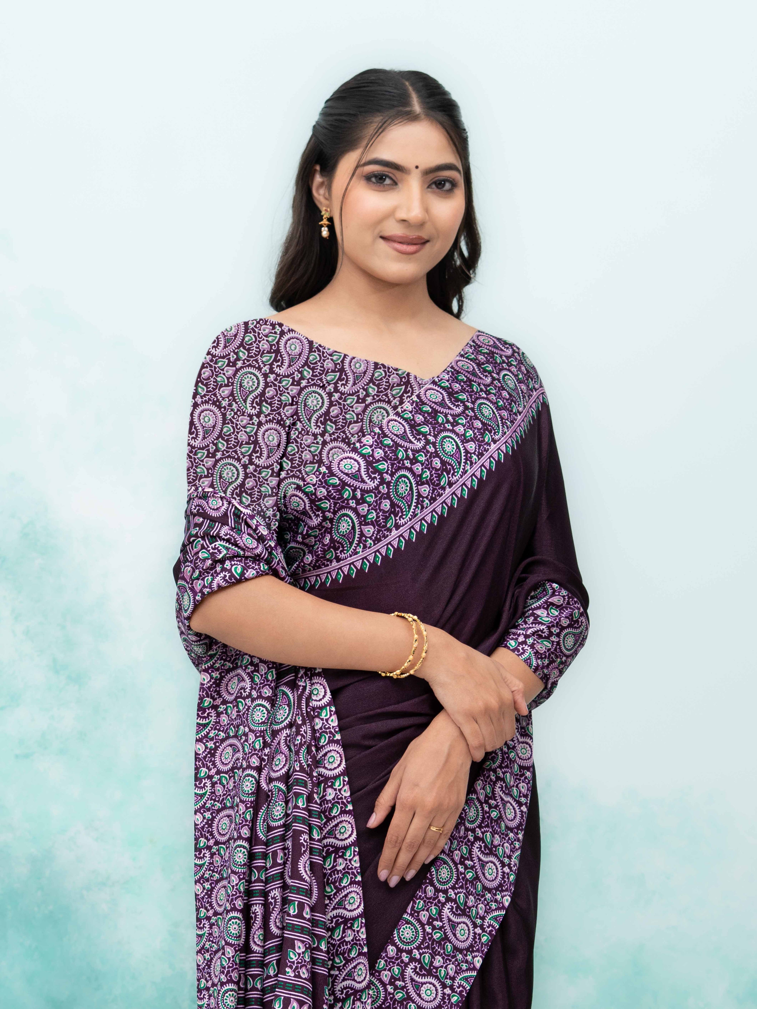 Dark Wine Turkey Silk Saree