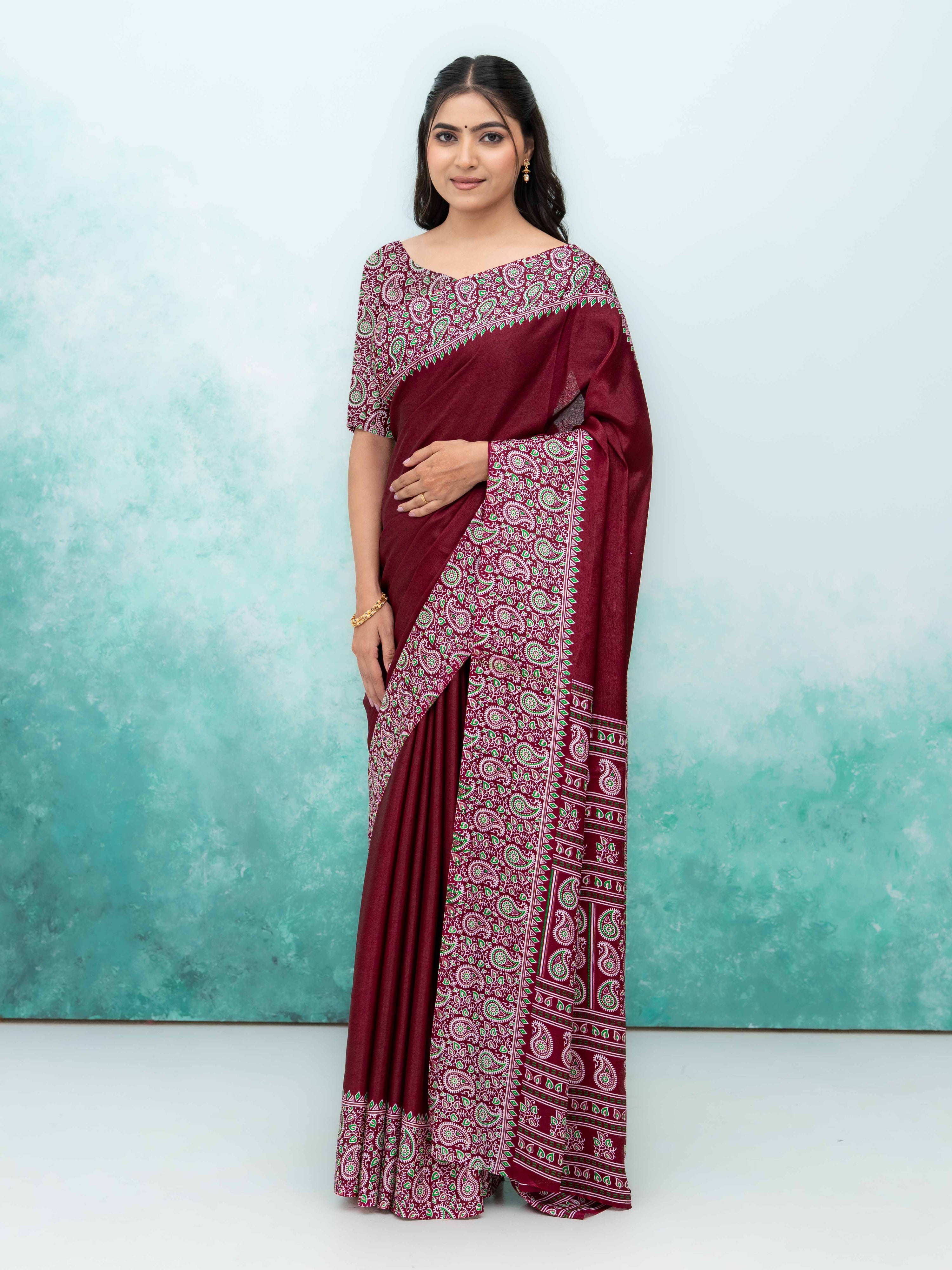 Maroon Turkey Silk Saree