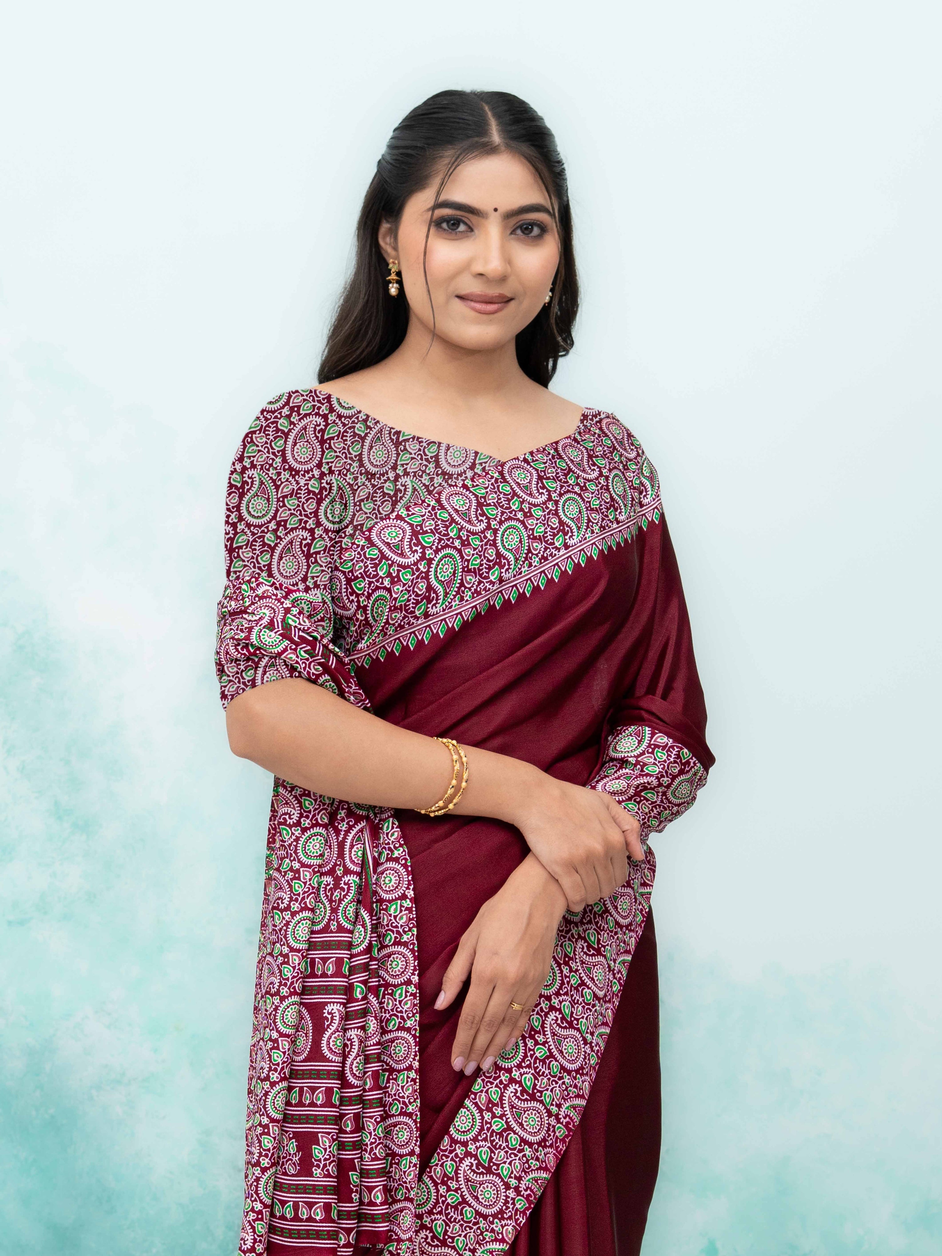 Maroon Turkey Silk Saree
