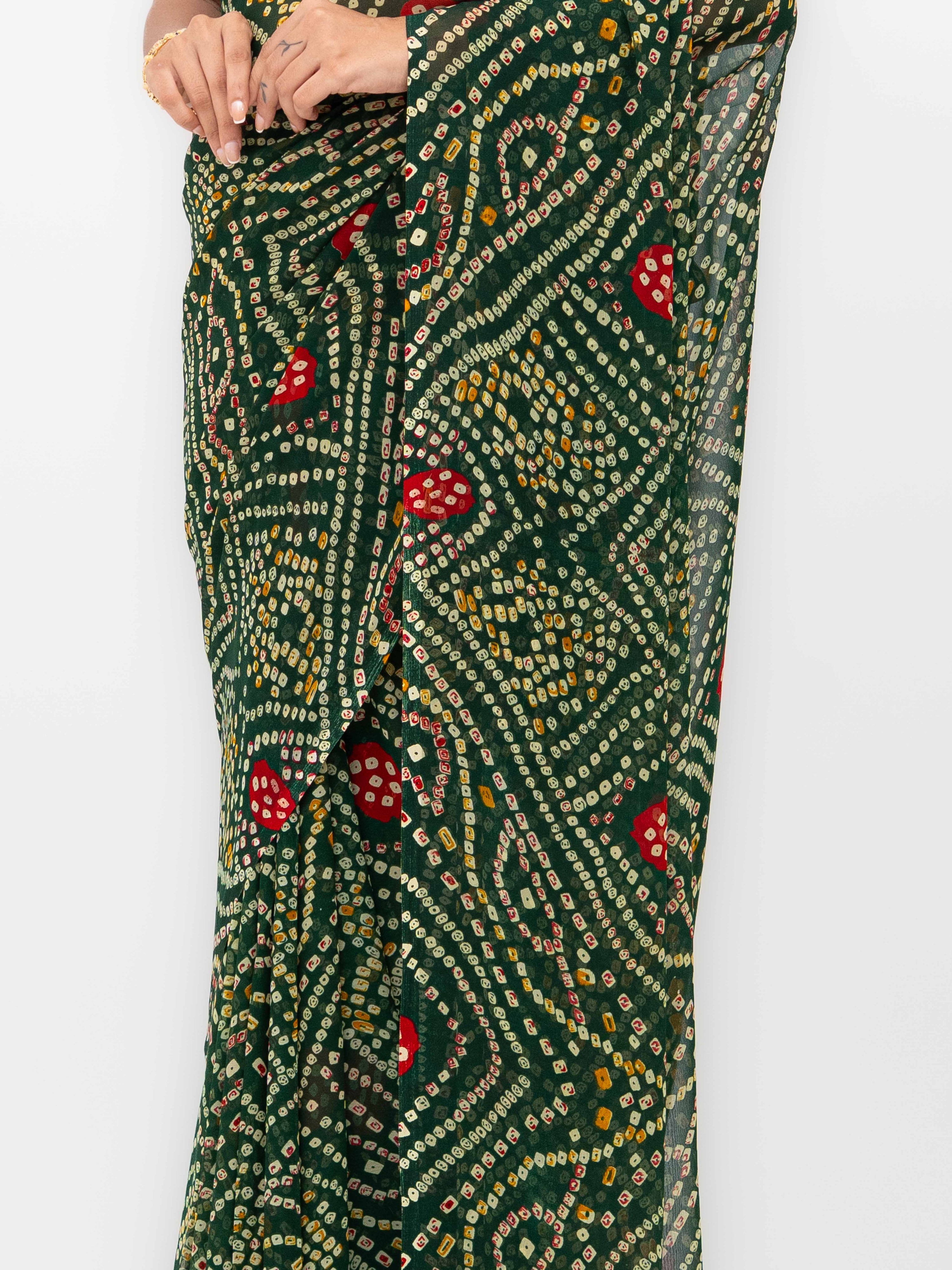 Dark Green Weightless Saree