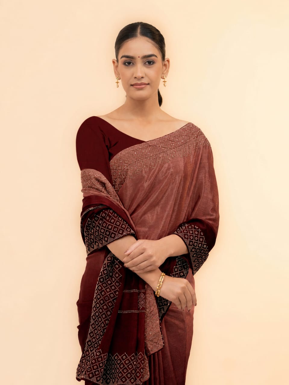Maroon Soft Silk Saree