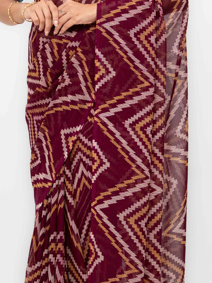 Maroon Georgette Saree