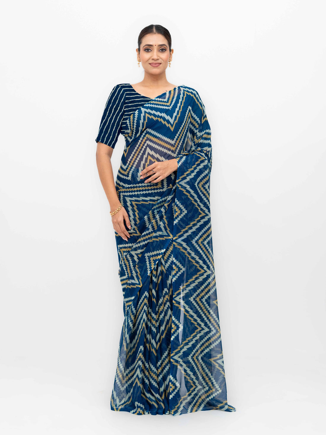Blue Georgette Saree