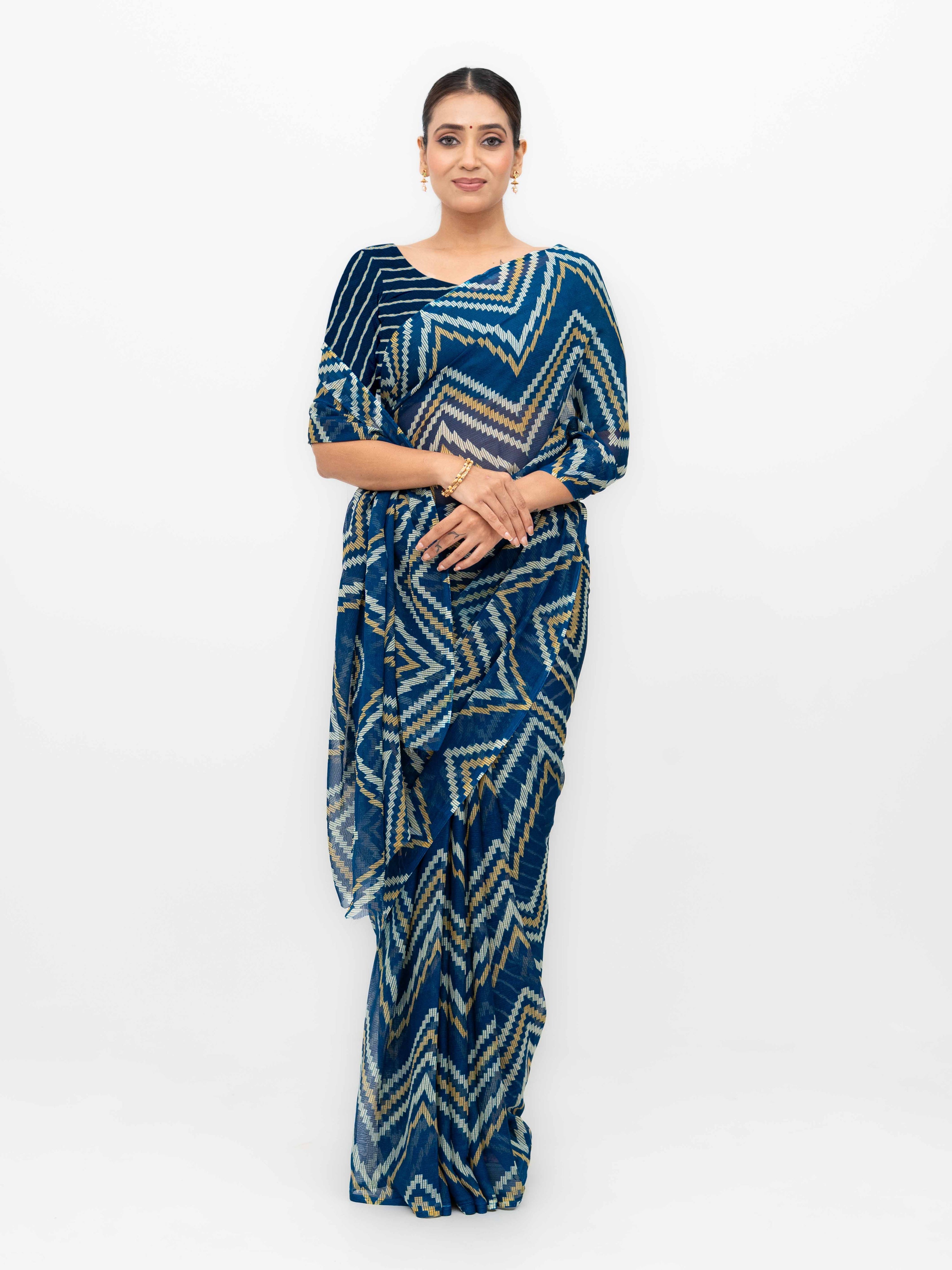 Blue Georgette Saree