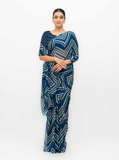 Blue Georgette Saree