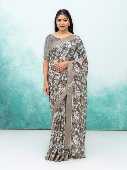 Brown Weightless Saree
