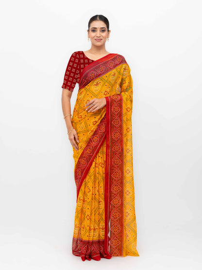 Orange Georgette Saree