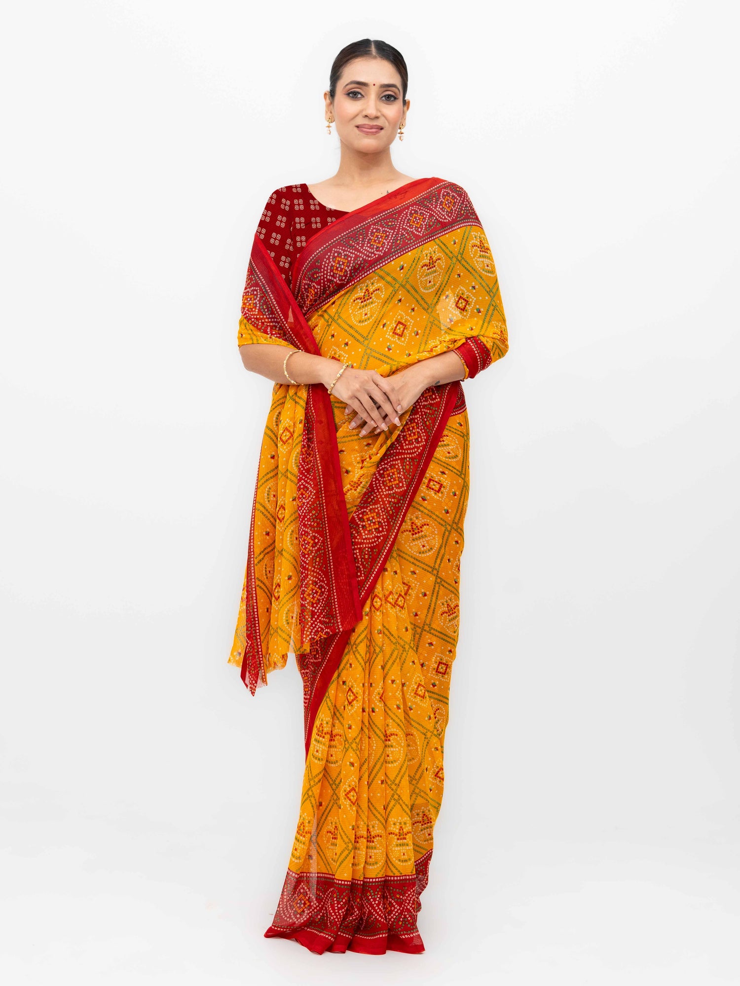 Orange Georgette Saree