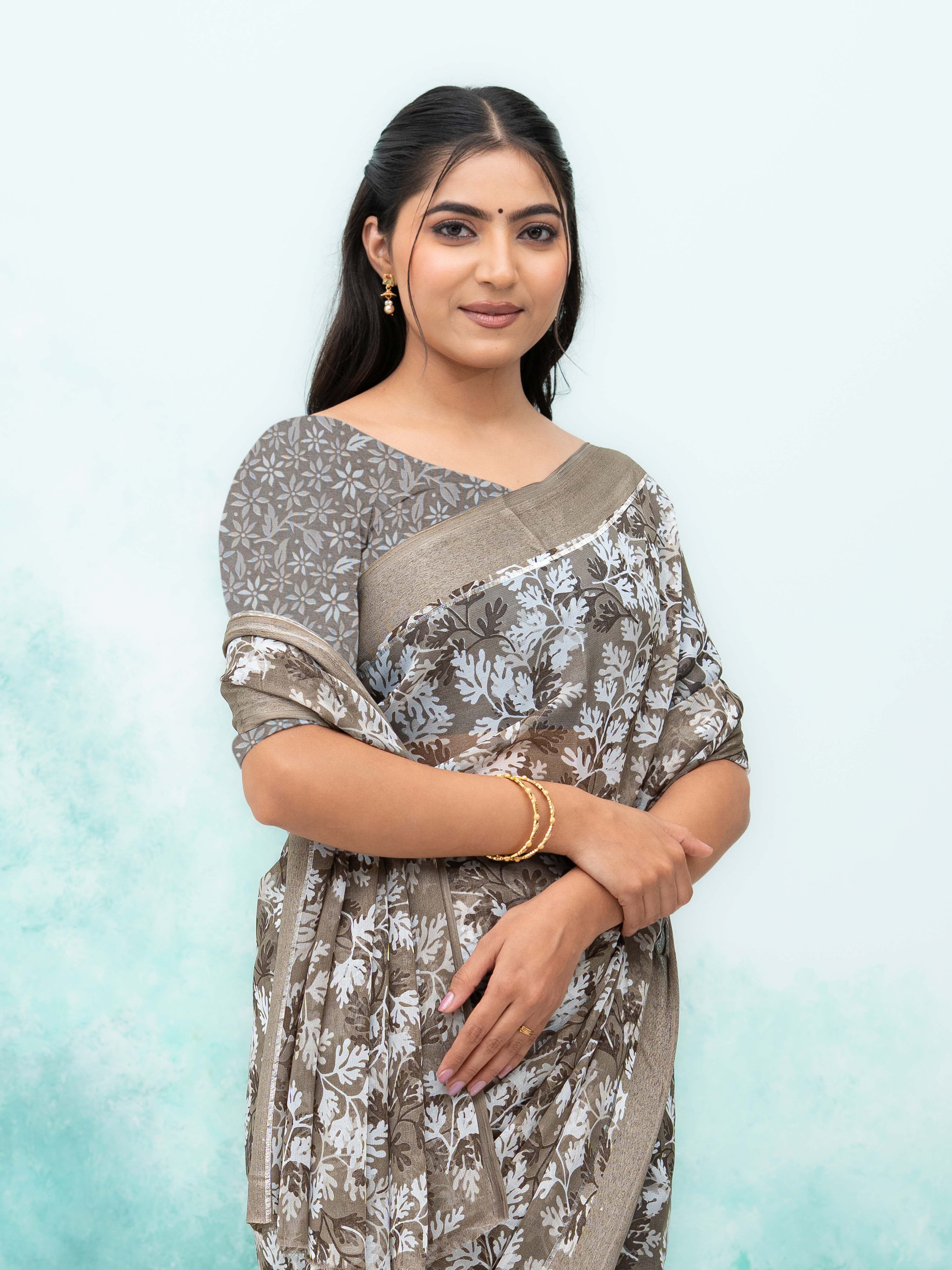Brown Weightless Saree