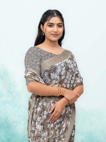 Brown Weightless Saree