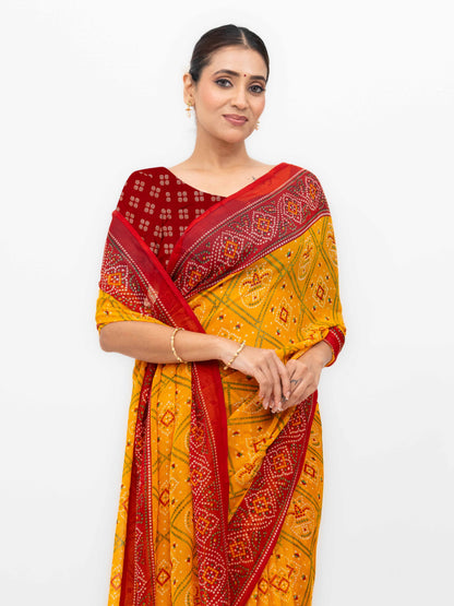 Orange Georgette Saree
