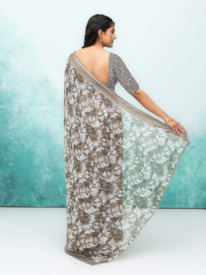 Brown Weightless Saree