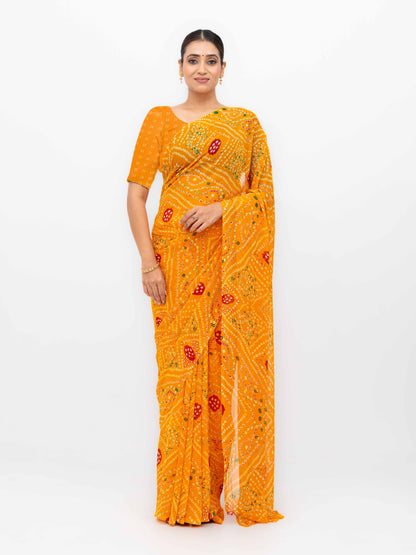 Orange Georgette Saree