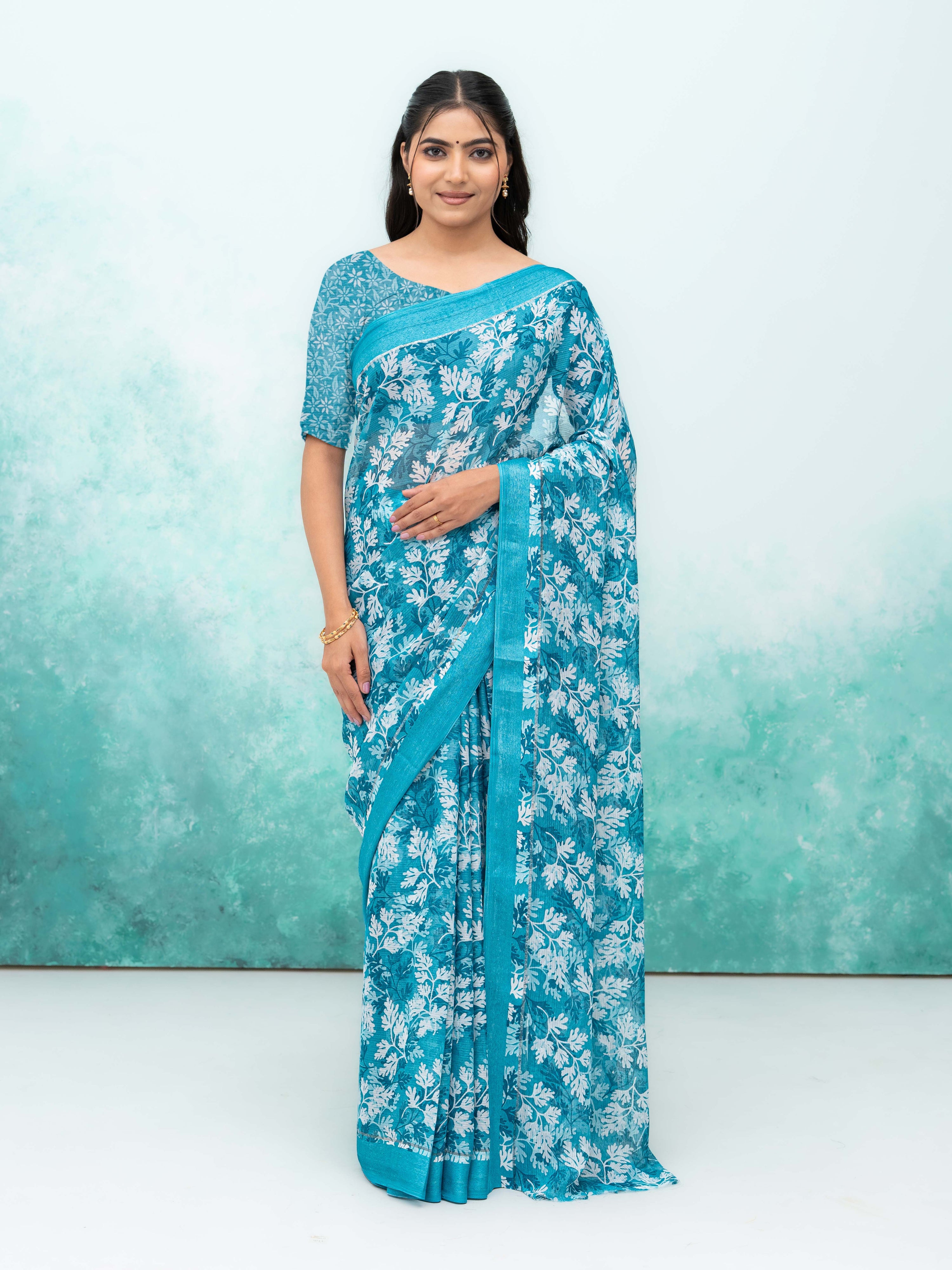 Sky Blue Weightless Saree
