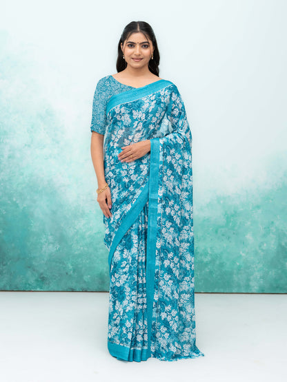 Sky Blue Weightless Saree