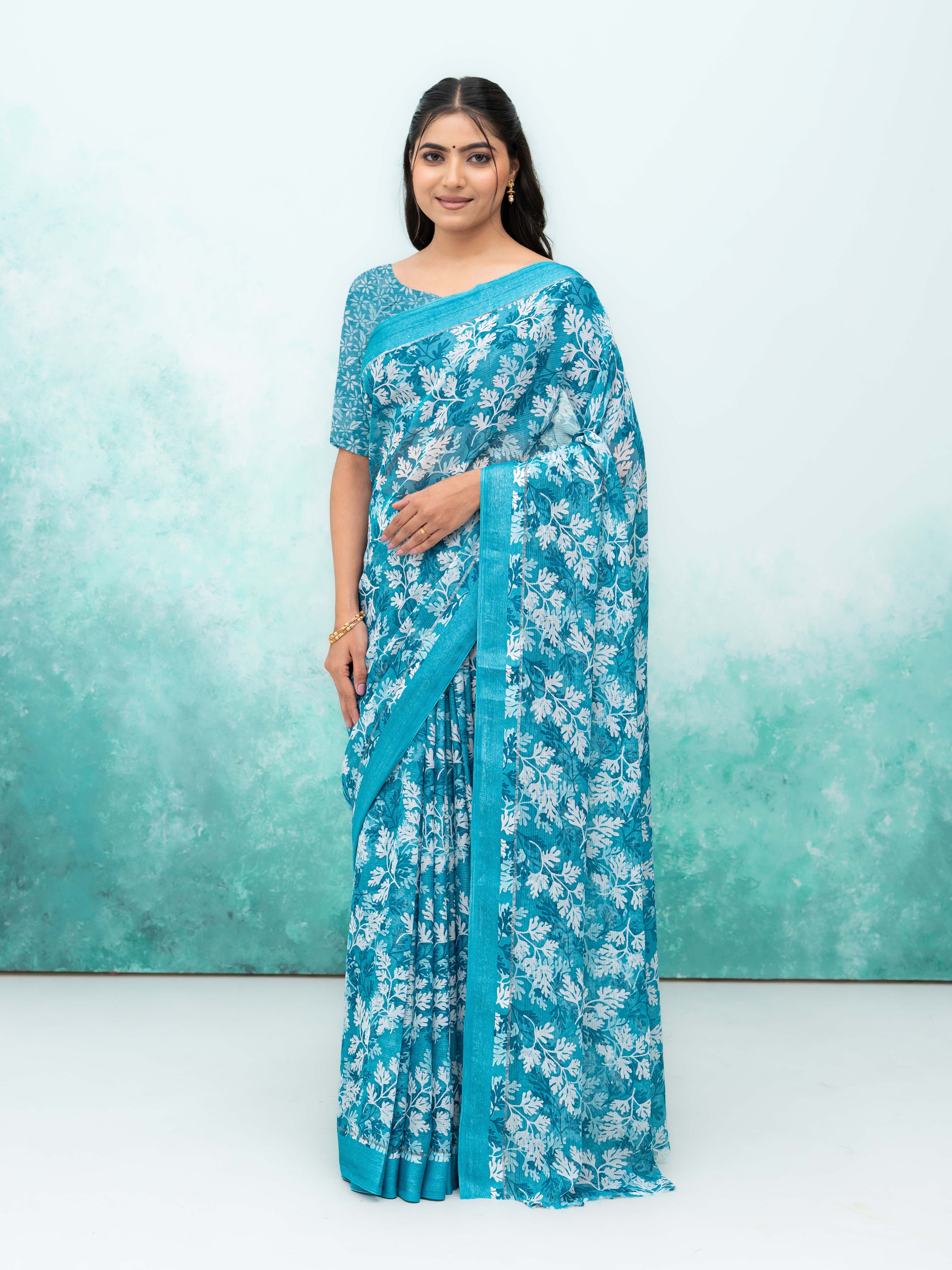 Sky Blue Weightless Saree