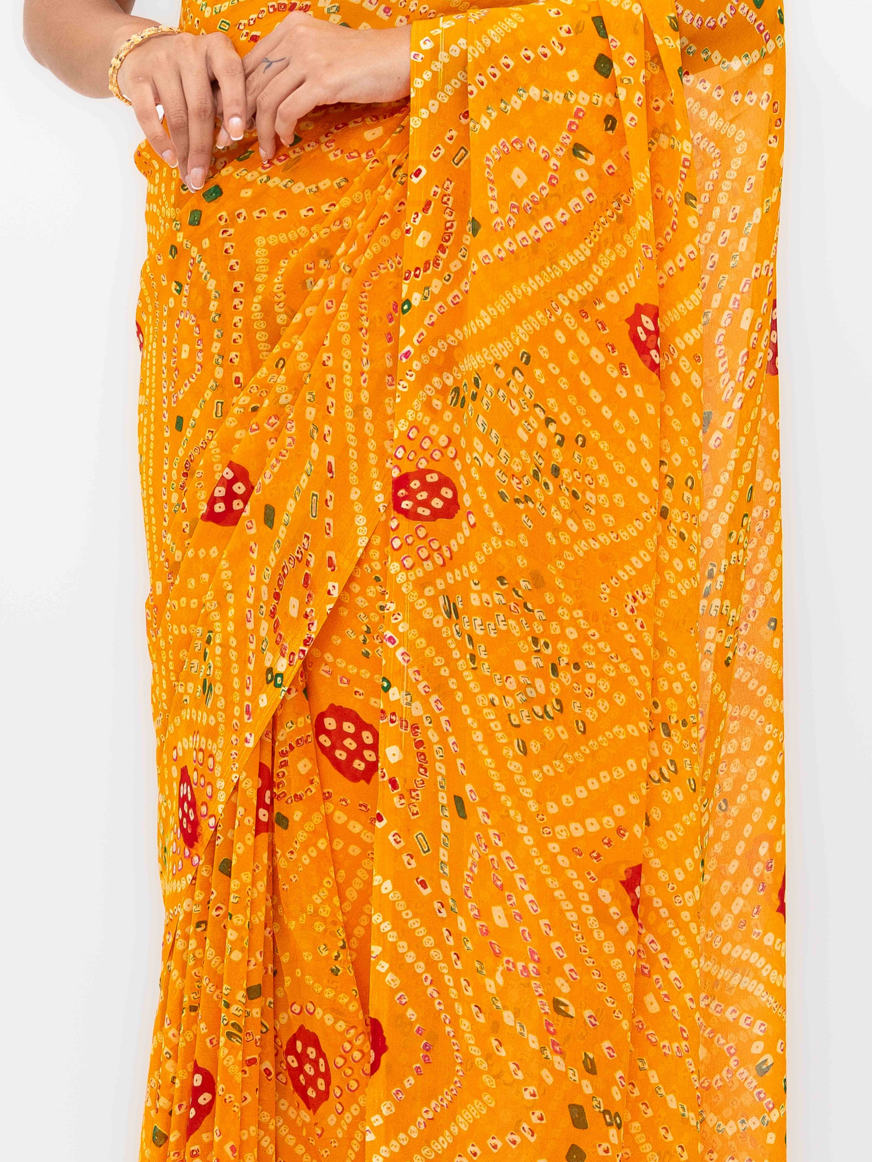 Orange Georgette Saree