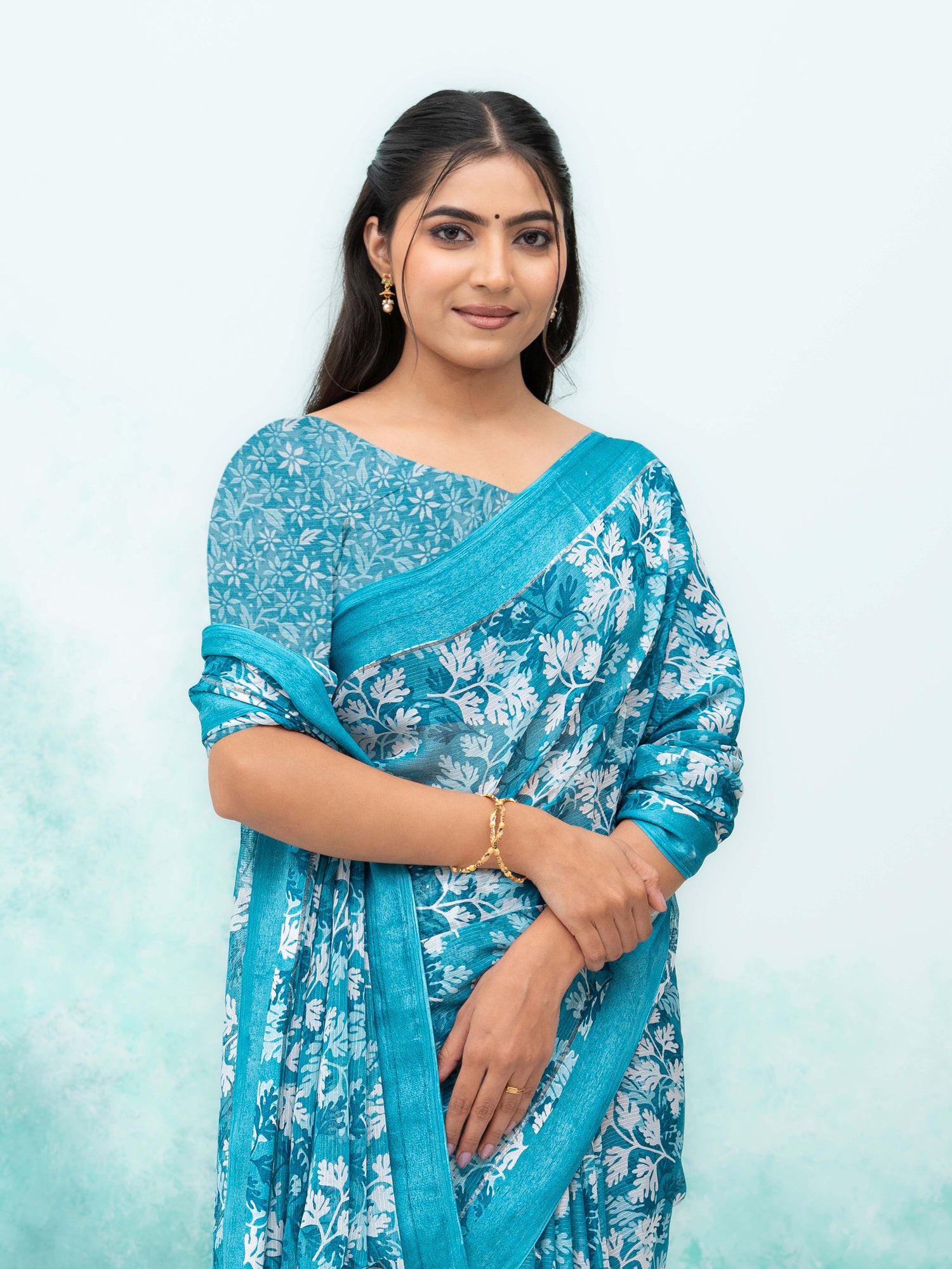 Sky Blue Weightless Saree