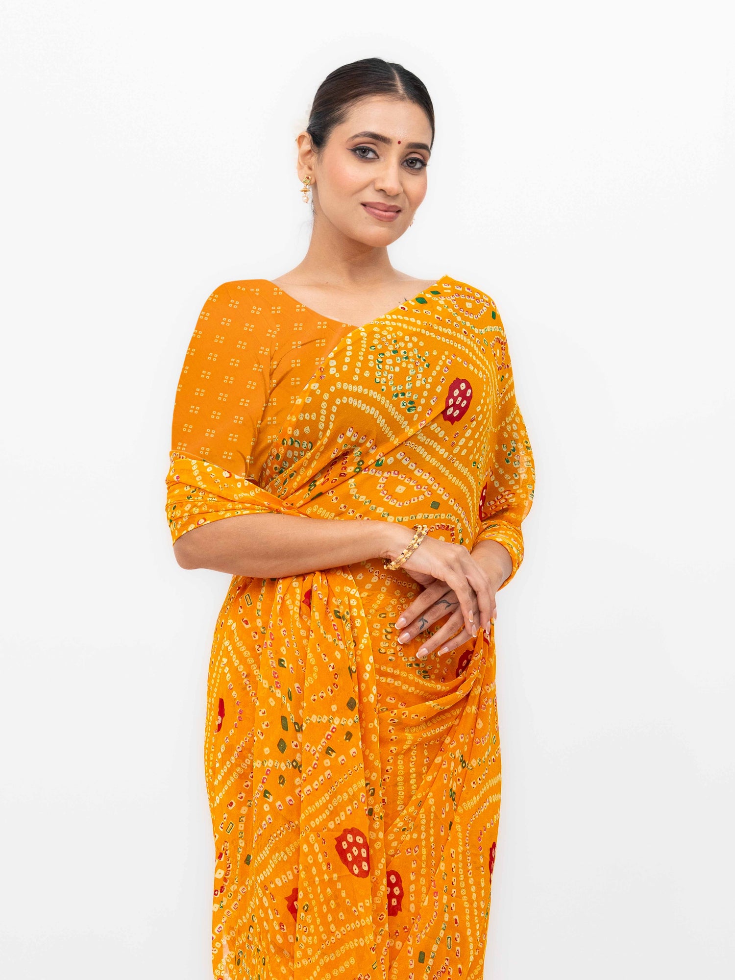 Orange Georgette Saree