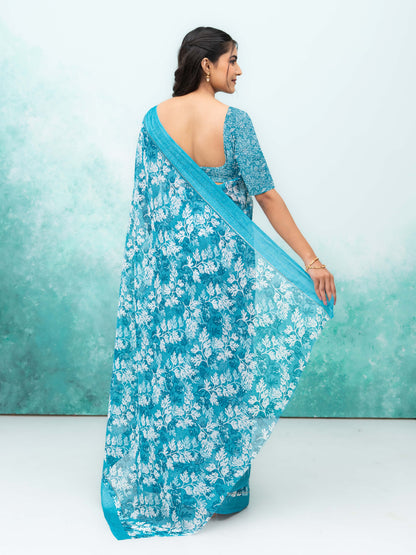 Sky Blue Weightless Saree