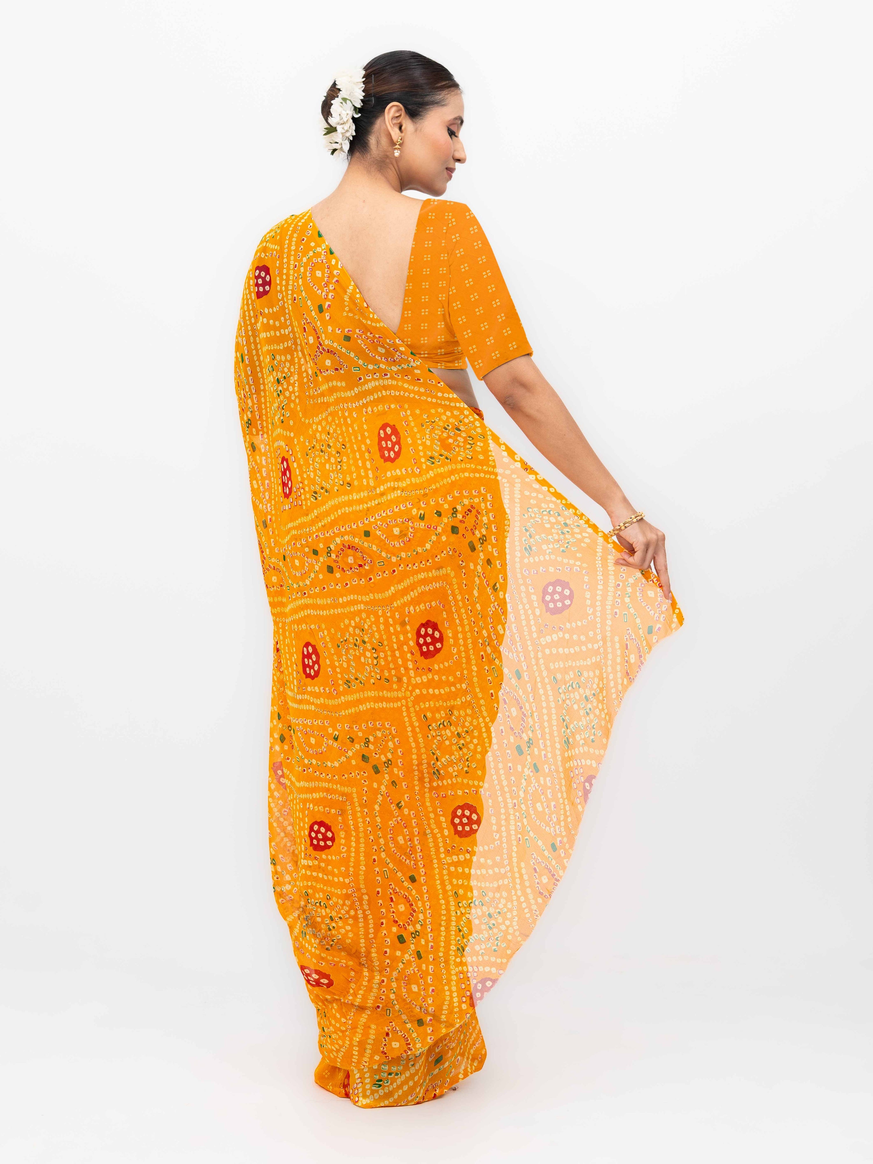 Orange Georgette Saree