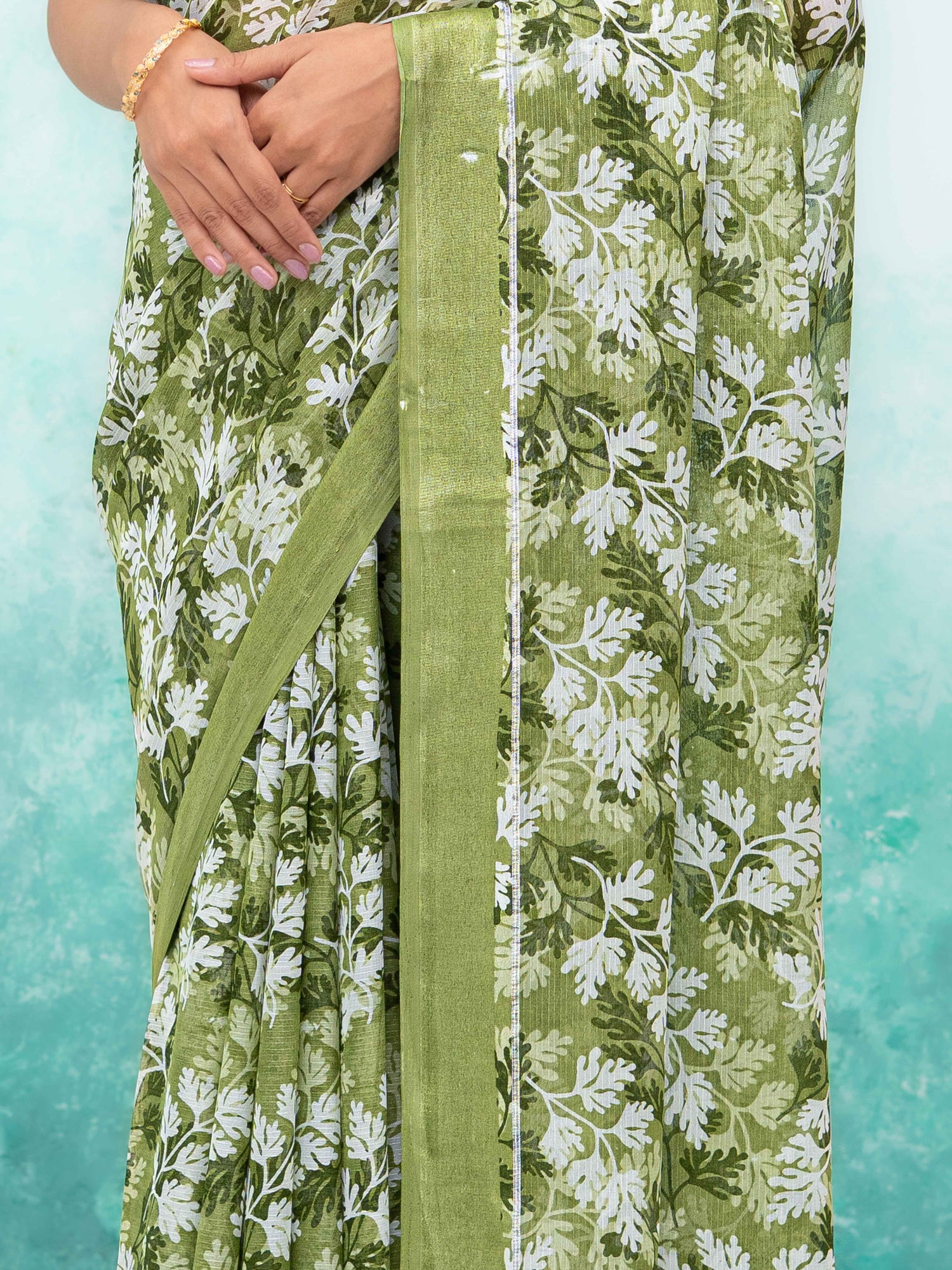 Olive Green Weightless Saree