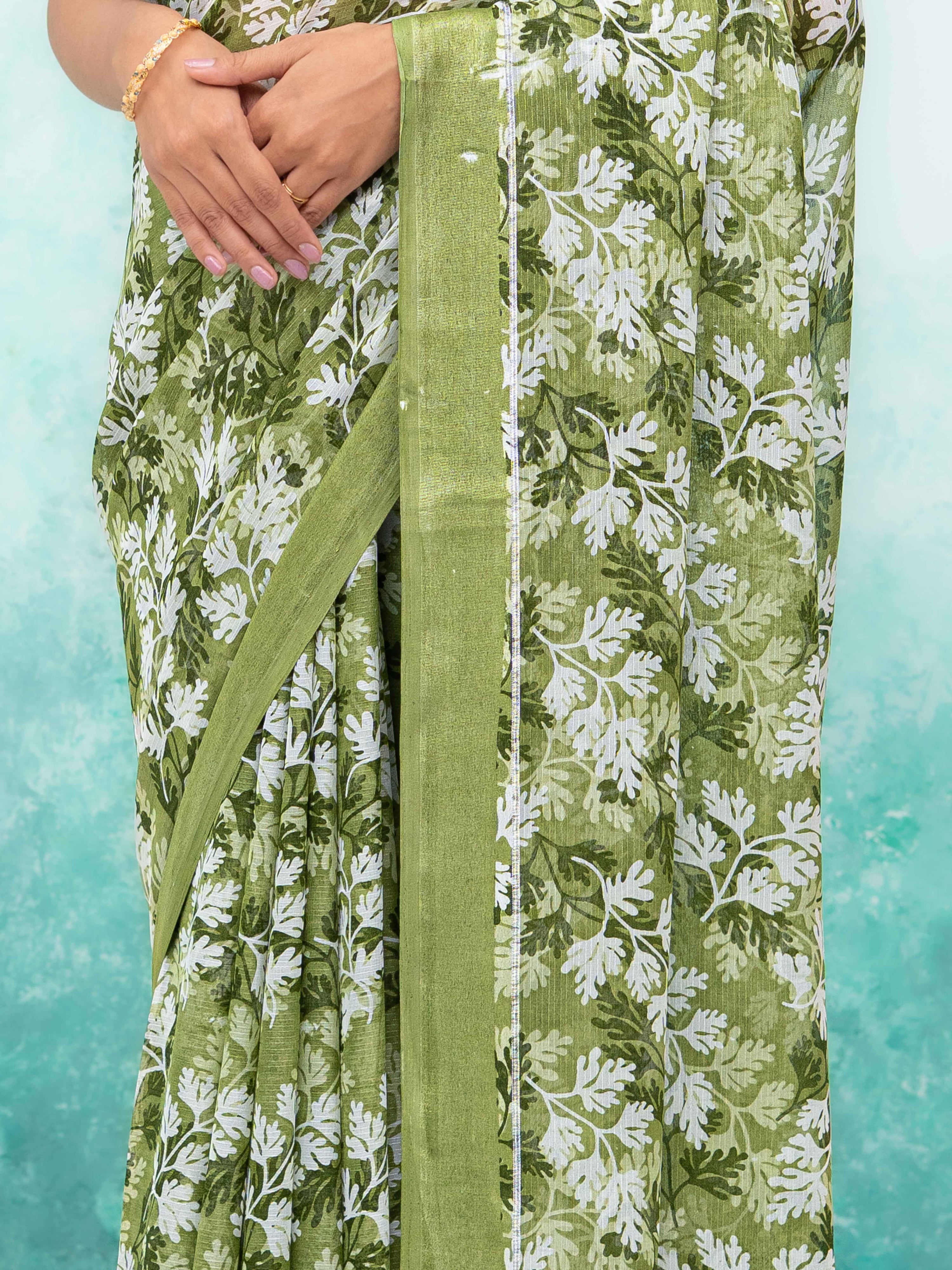Olive Green Weightless Saree