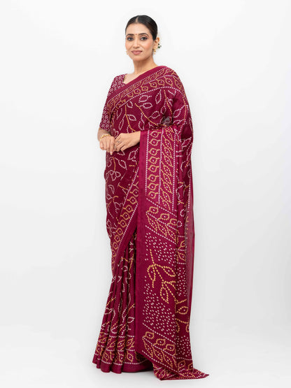 Maroon Art Silk Saree