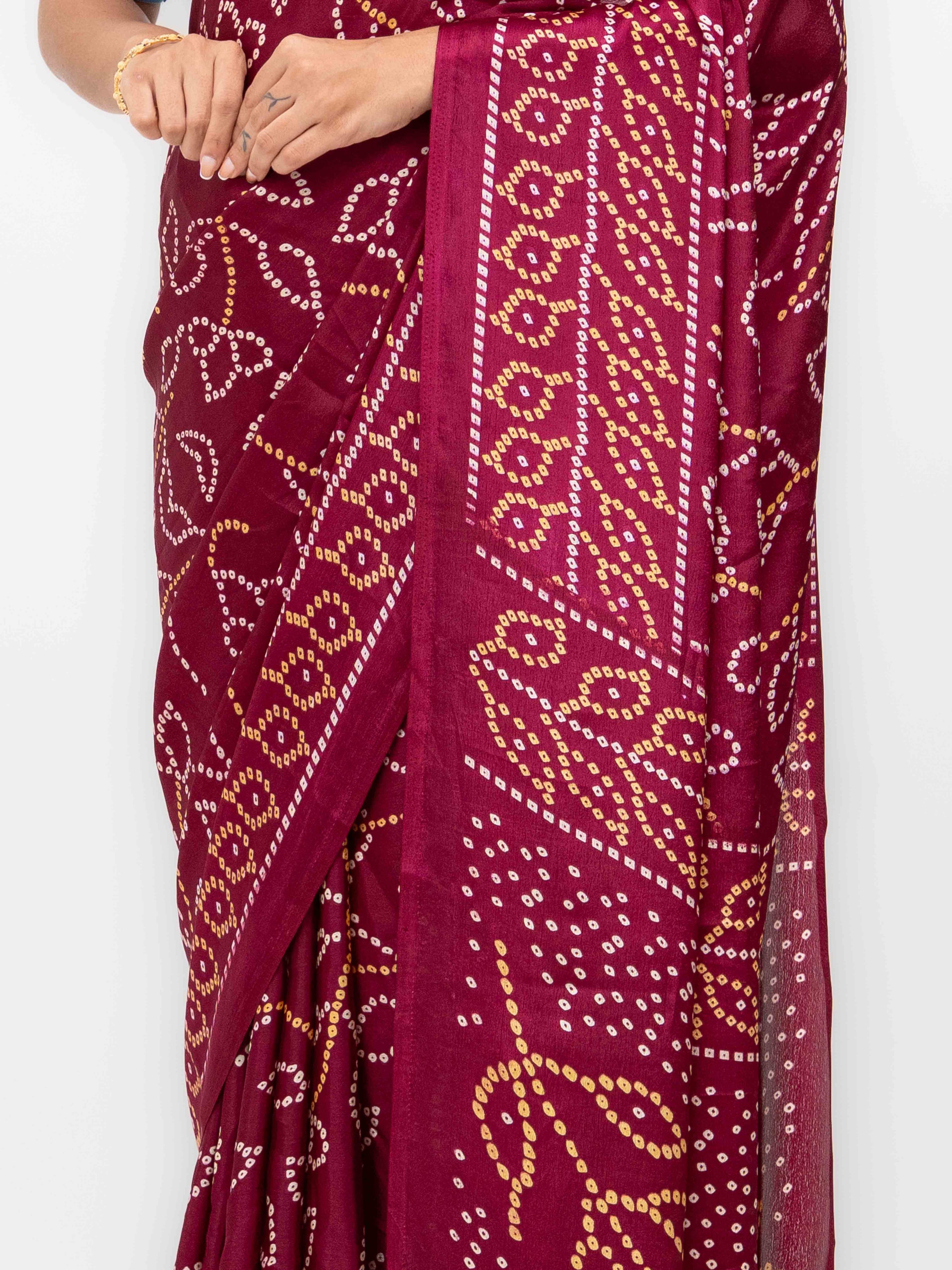 Maroon Art Silk Saree