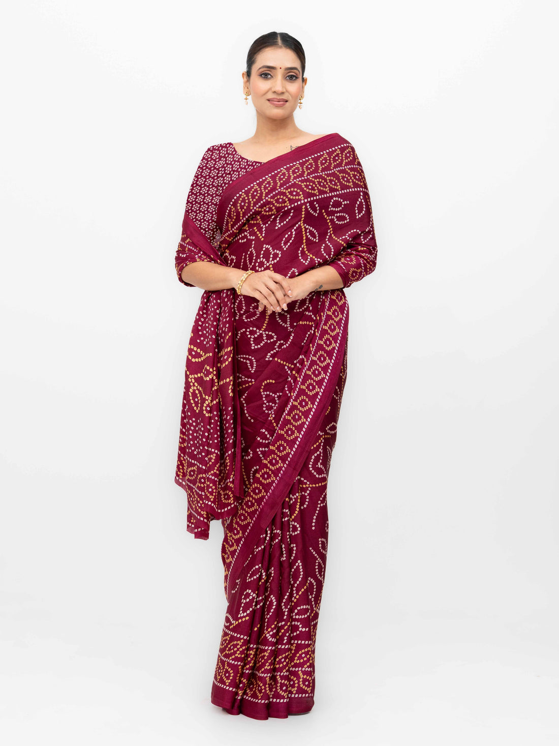 Maroon Art Silk Saree