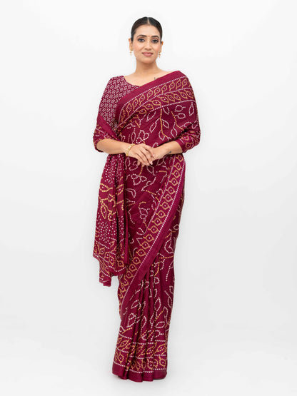 Maroon Art Silk Saree
