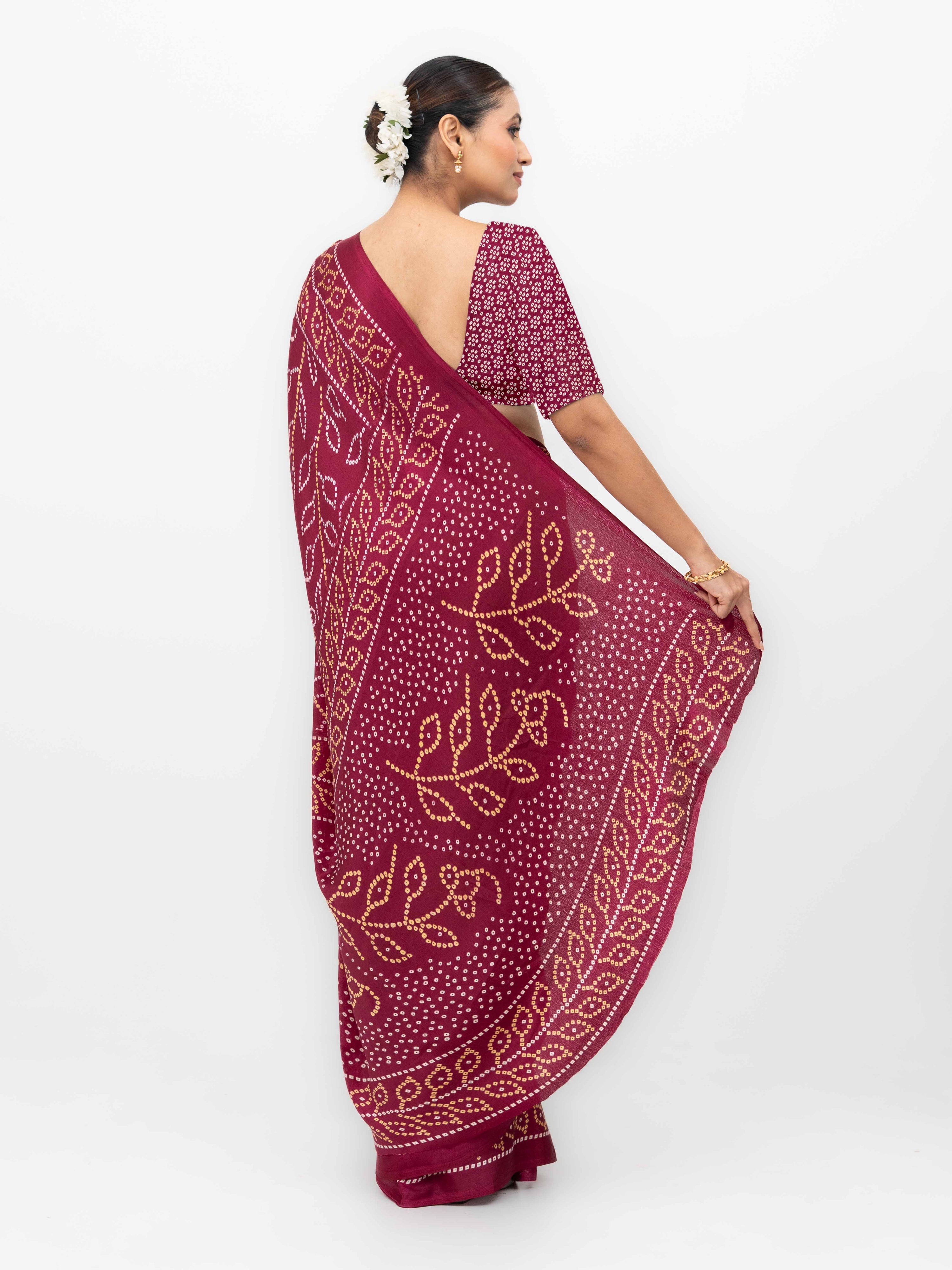 Maroon Art Silk Saree