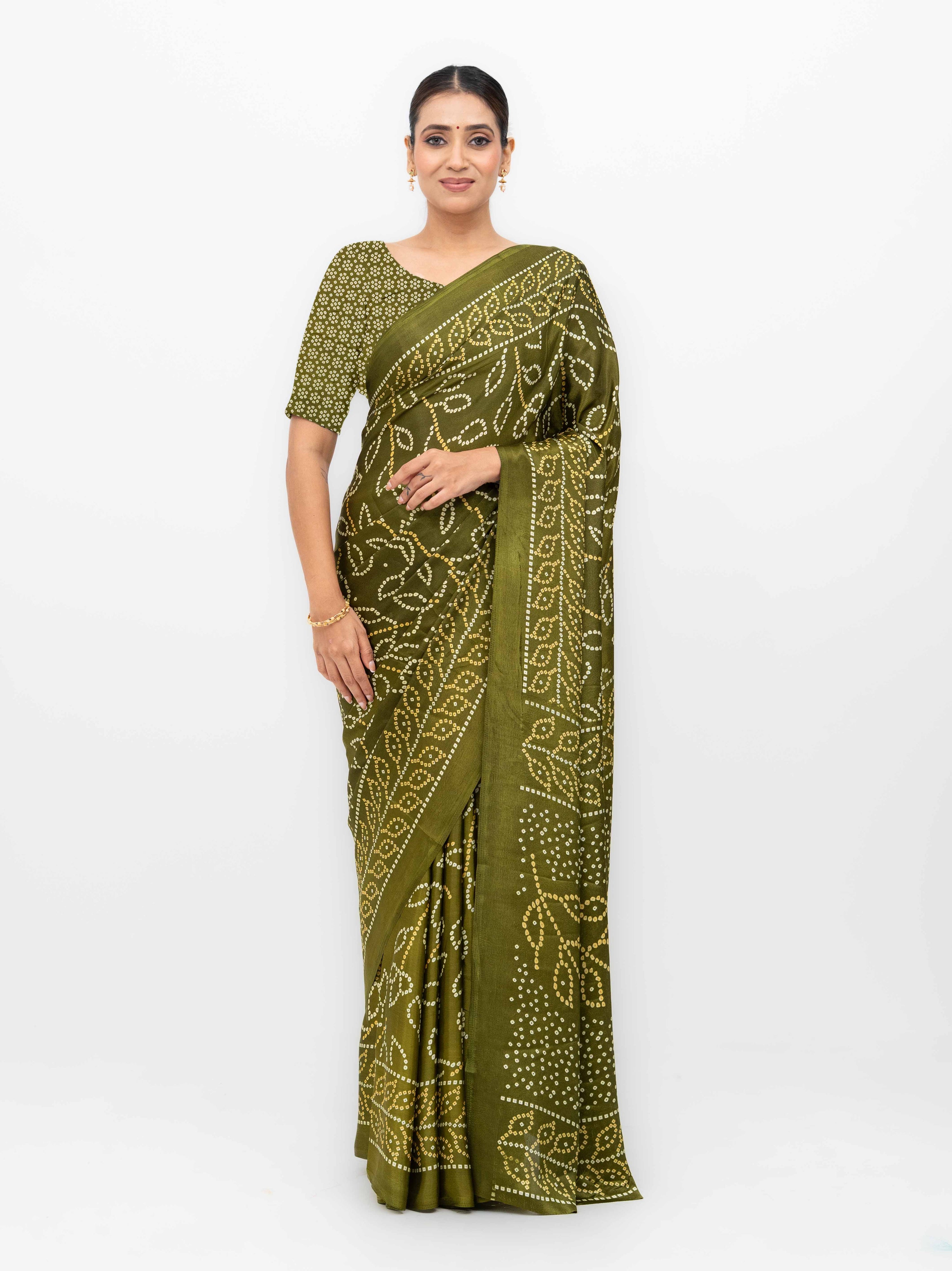 Mehndi Art Silk Saree