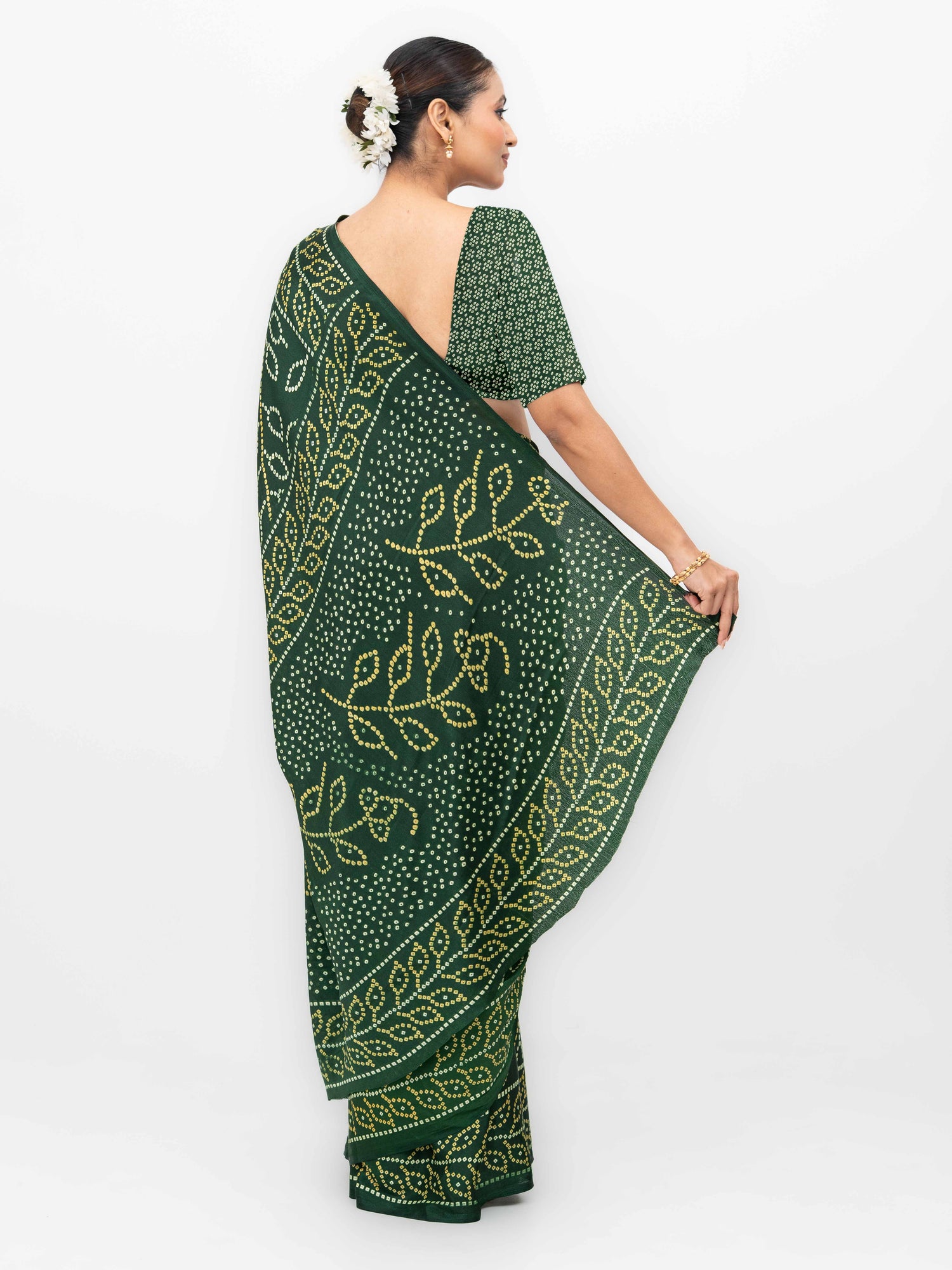 Dark Green Art Silk Saree