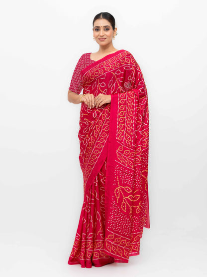 Rani Pink Art Silk Saree