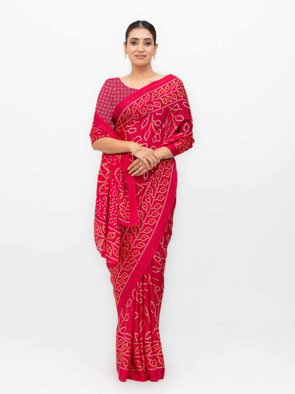 Rani Pink Art Silk Saree