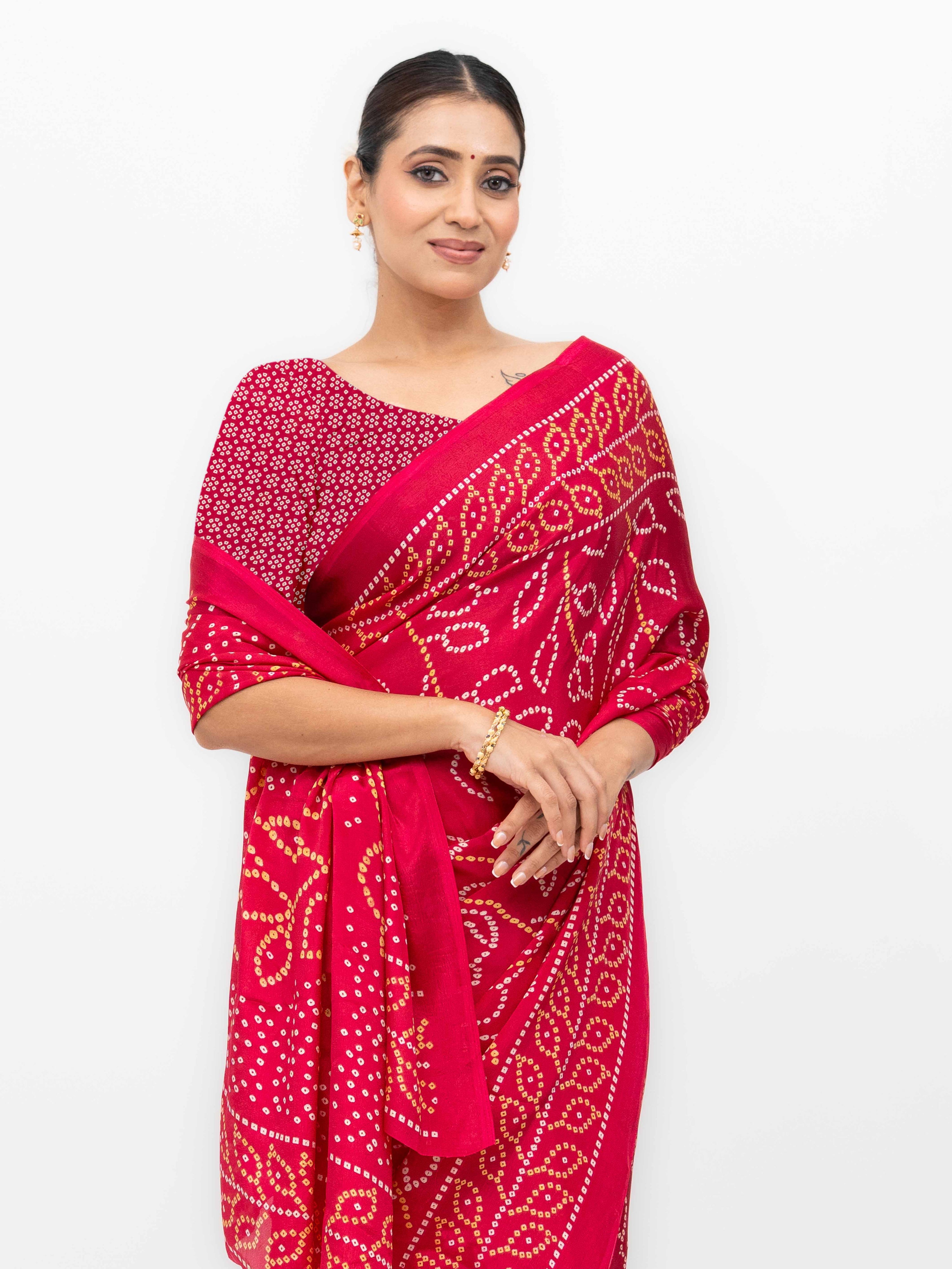 Rani Pink Art Silk Saree