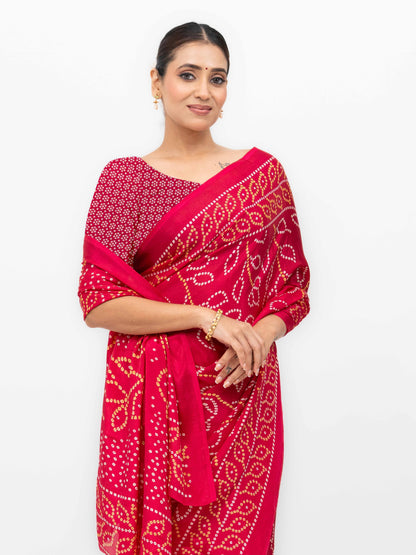 Rani Pink Art Silk Saree
