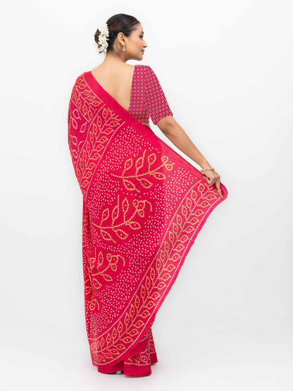 Rani Pink Art Silk Saree