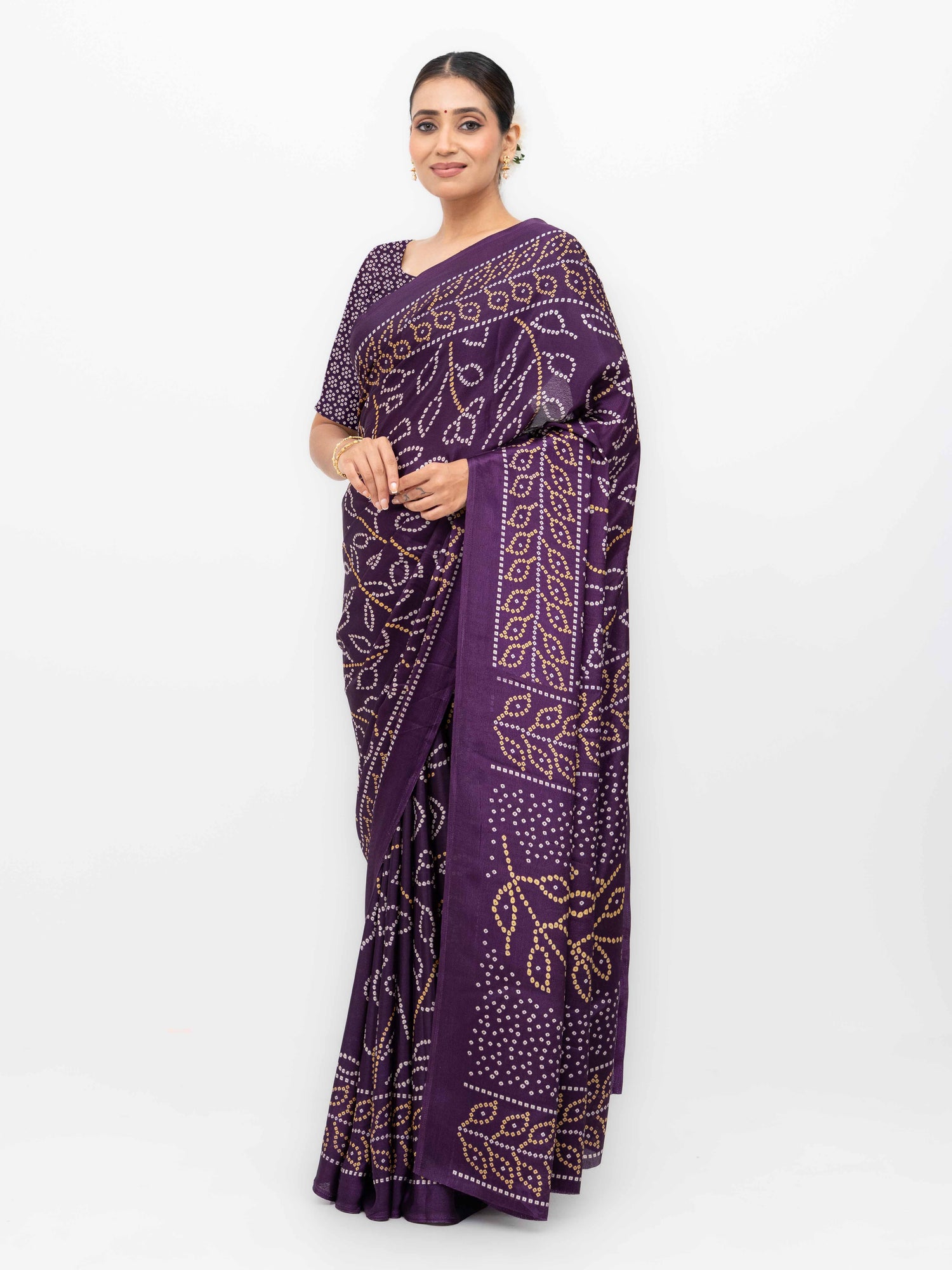 Dark Purple Art Silk Saree