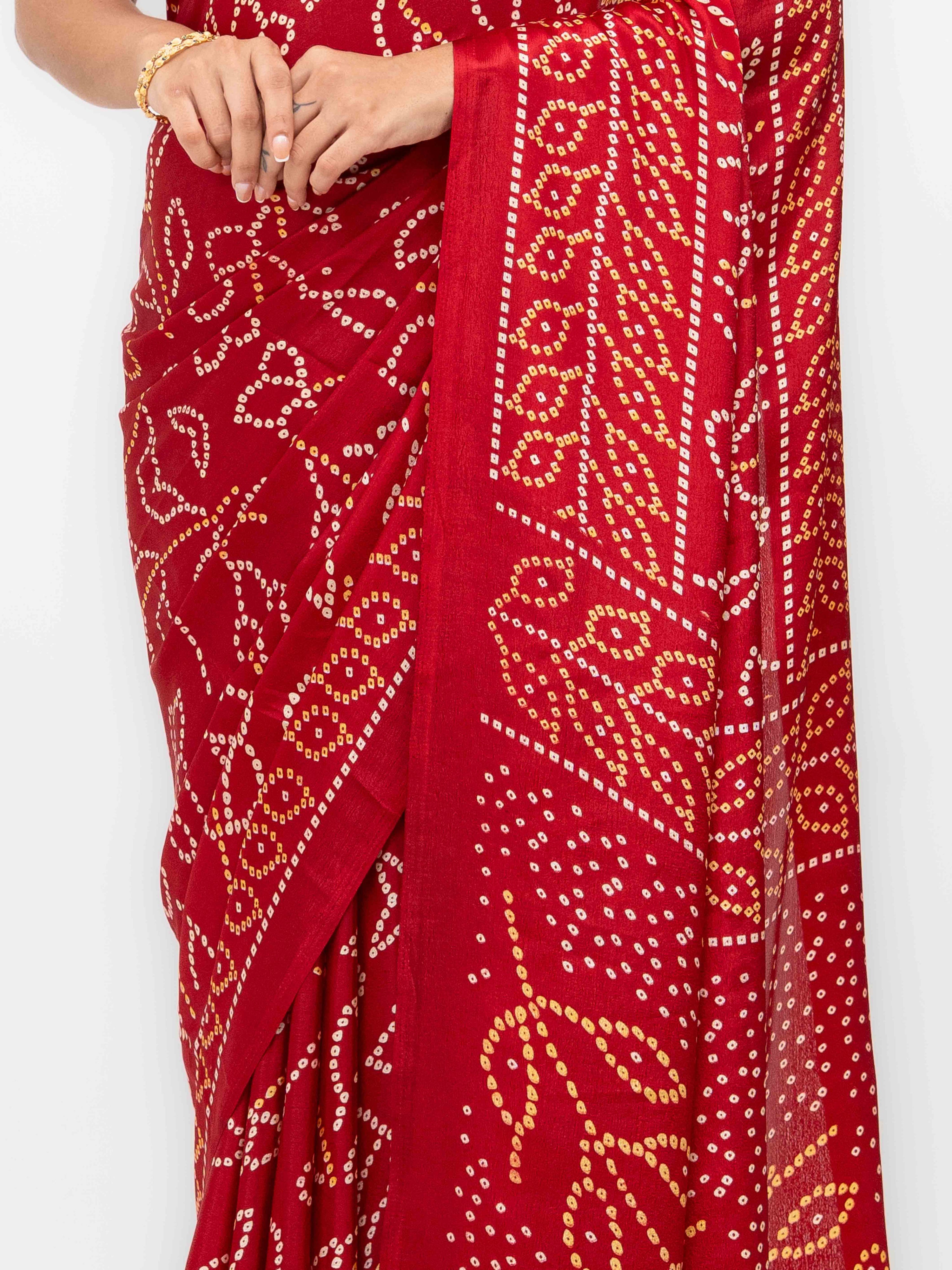 Red Art Silk Saree