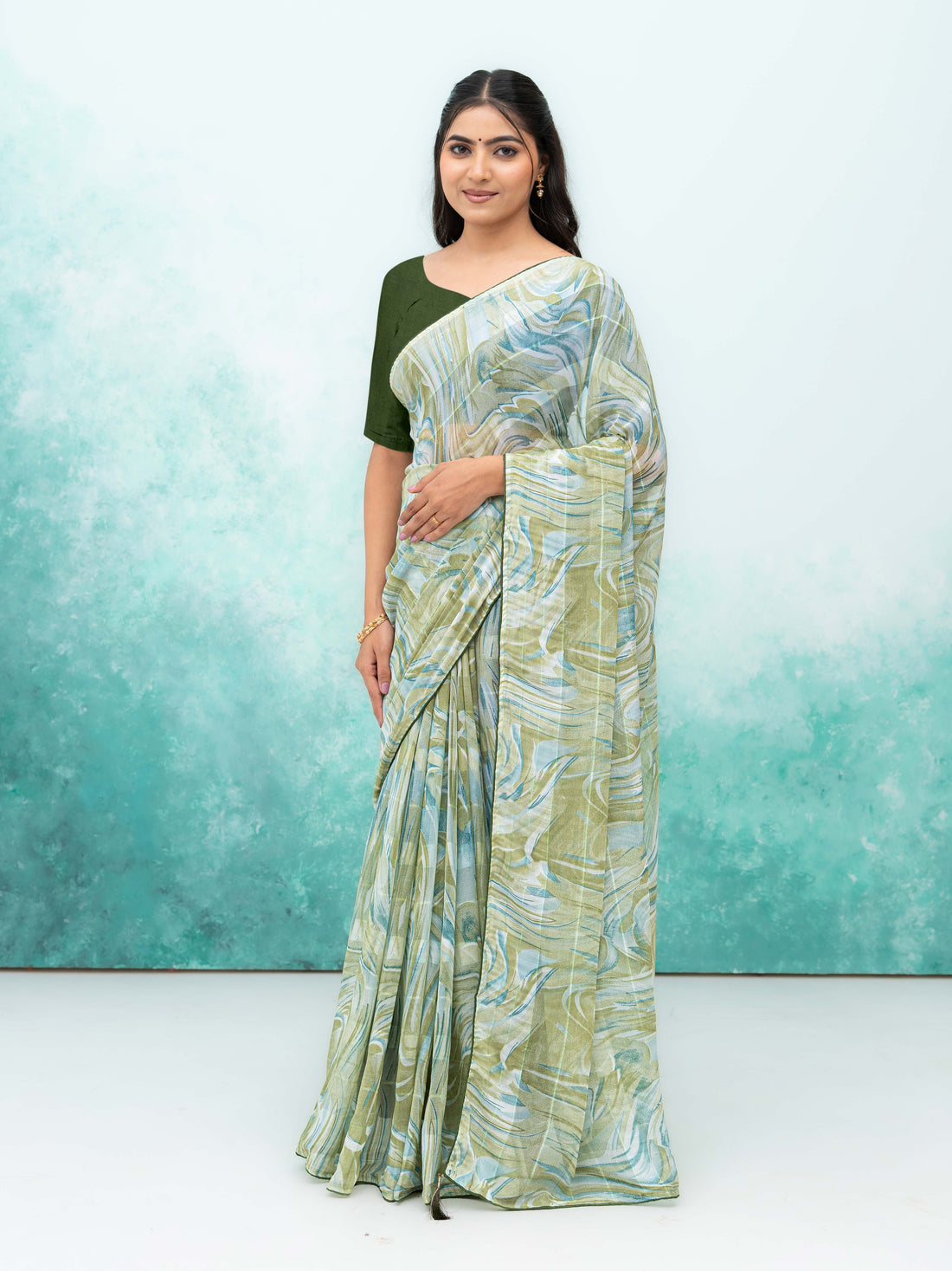 Green Weightless Saree