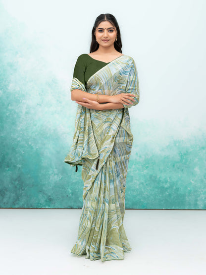 Green Weightless Saree