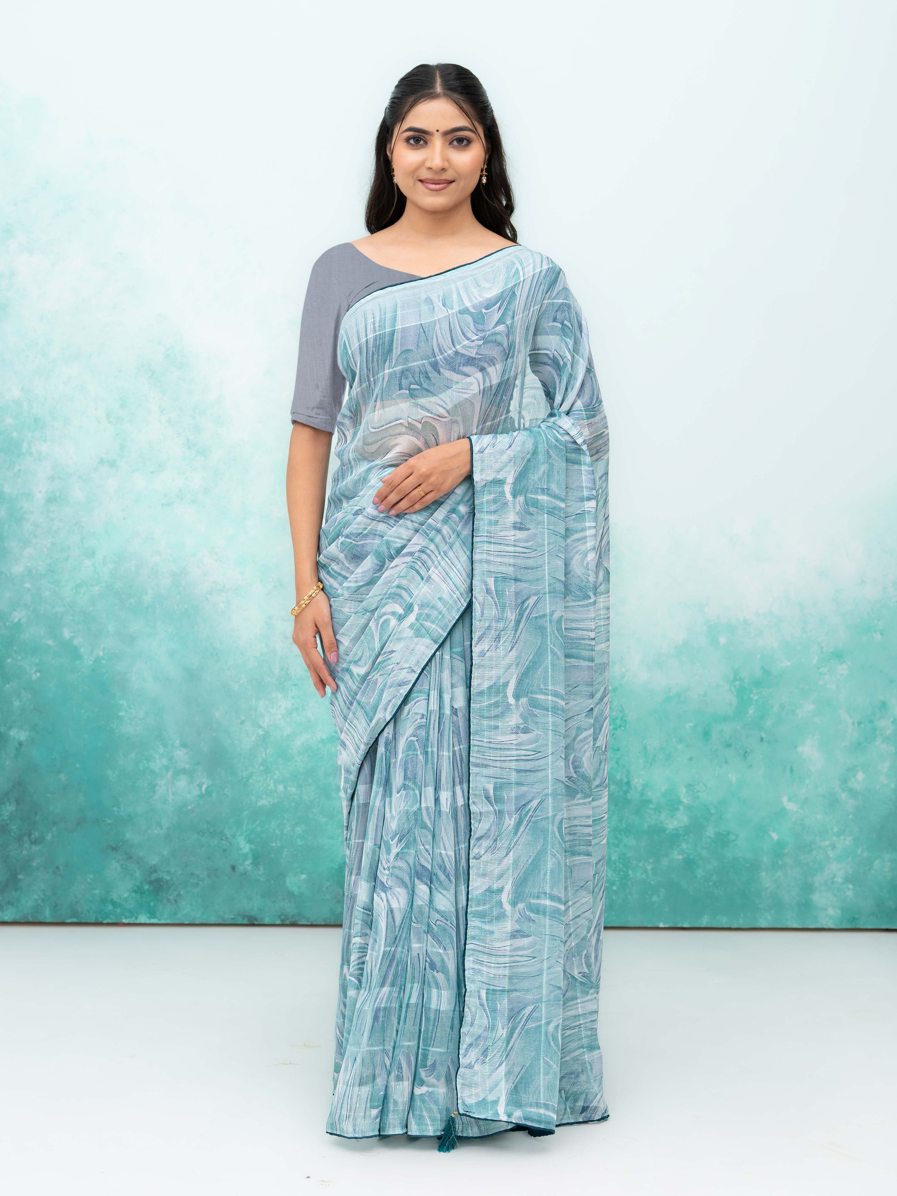 Gray Weightless Saree